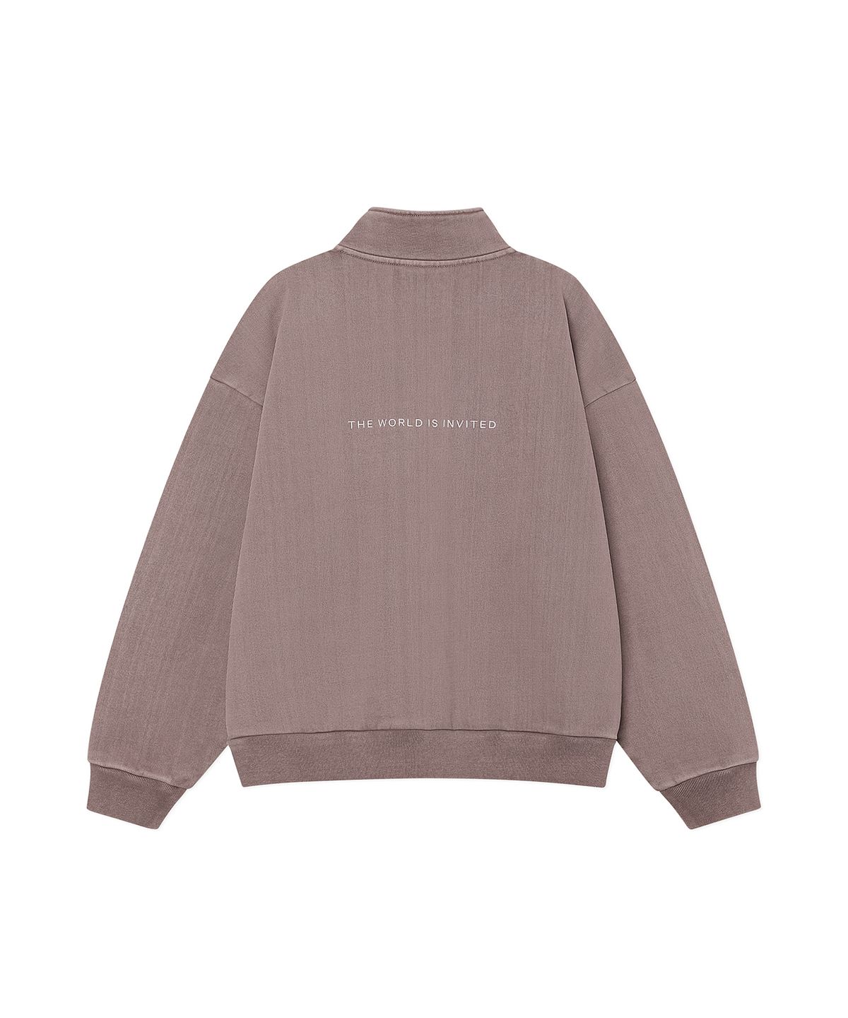 콤팩트 레코드 바(KOMPAKT RECORD BAR) KRB Washed Embroidered Half Zip-up - Ash Burgundy
