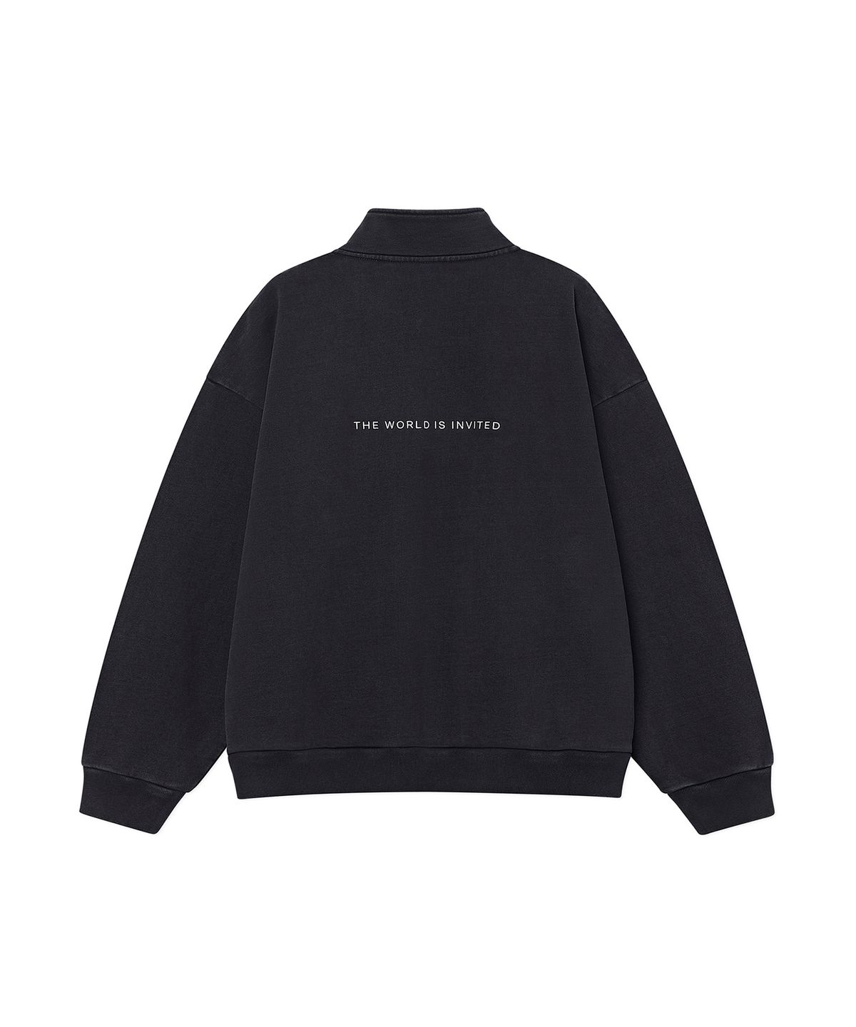 콤팩트 레코드 바(KOMPAKT RECORD BAR) KRB Washed Embroidered Half Zip-up - Charcoal