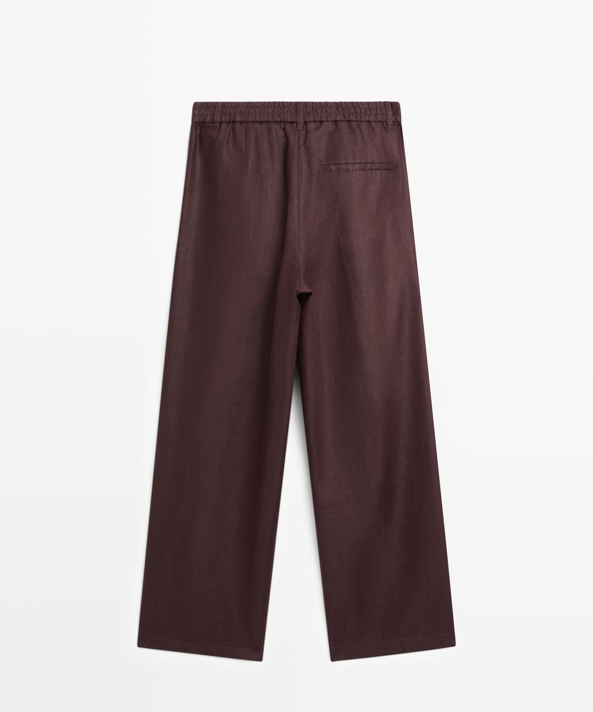 마시모두띠(MASSIMO DUTTI) 100% 린넨 와이드 레그 스트레치 팬츠