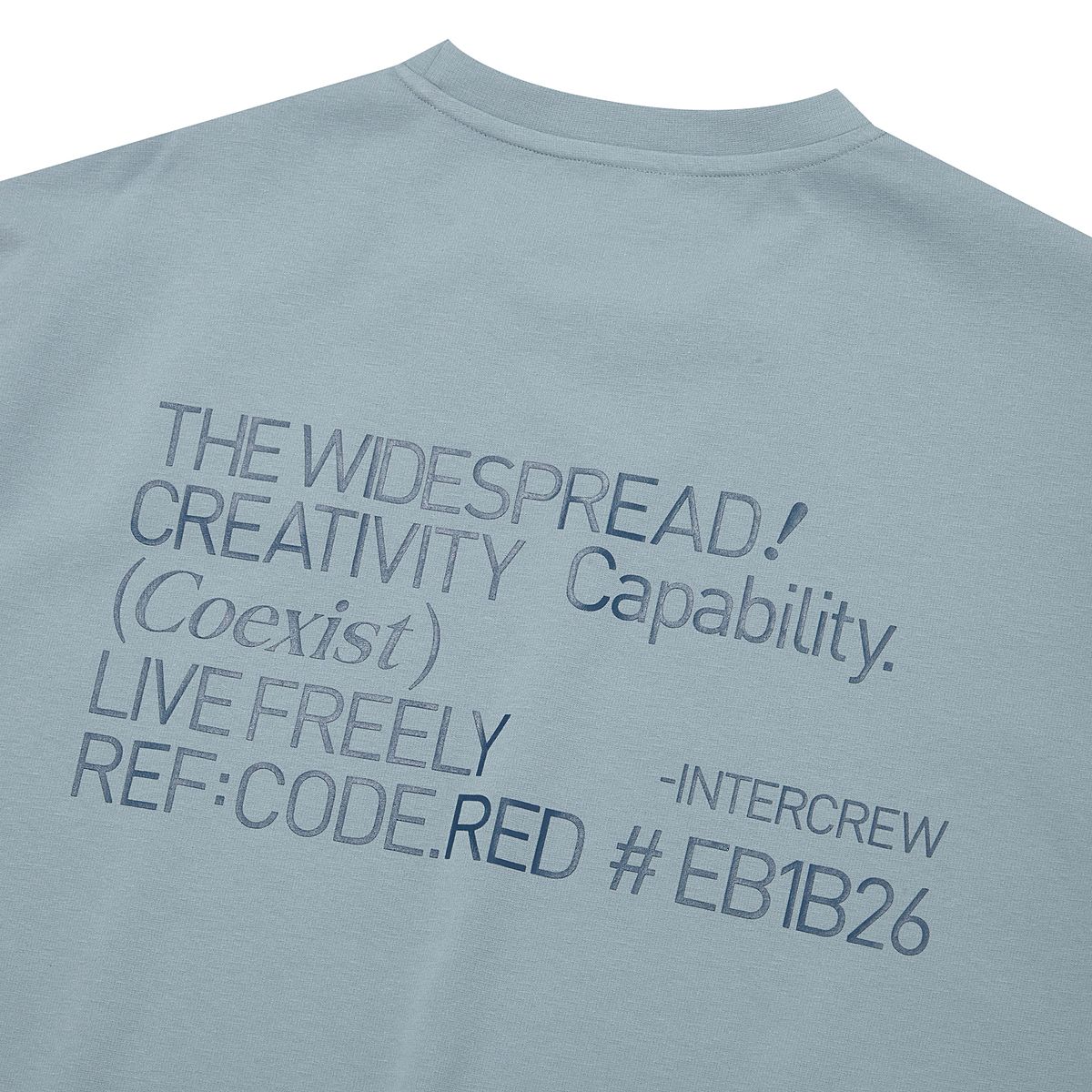 인터크루(INTERCREW) 라벨 포인트 반팔 티셔츠 S블루 ITA2TM09ASB