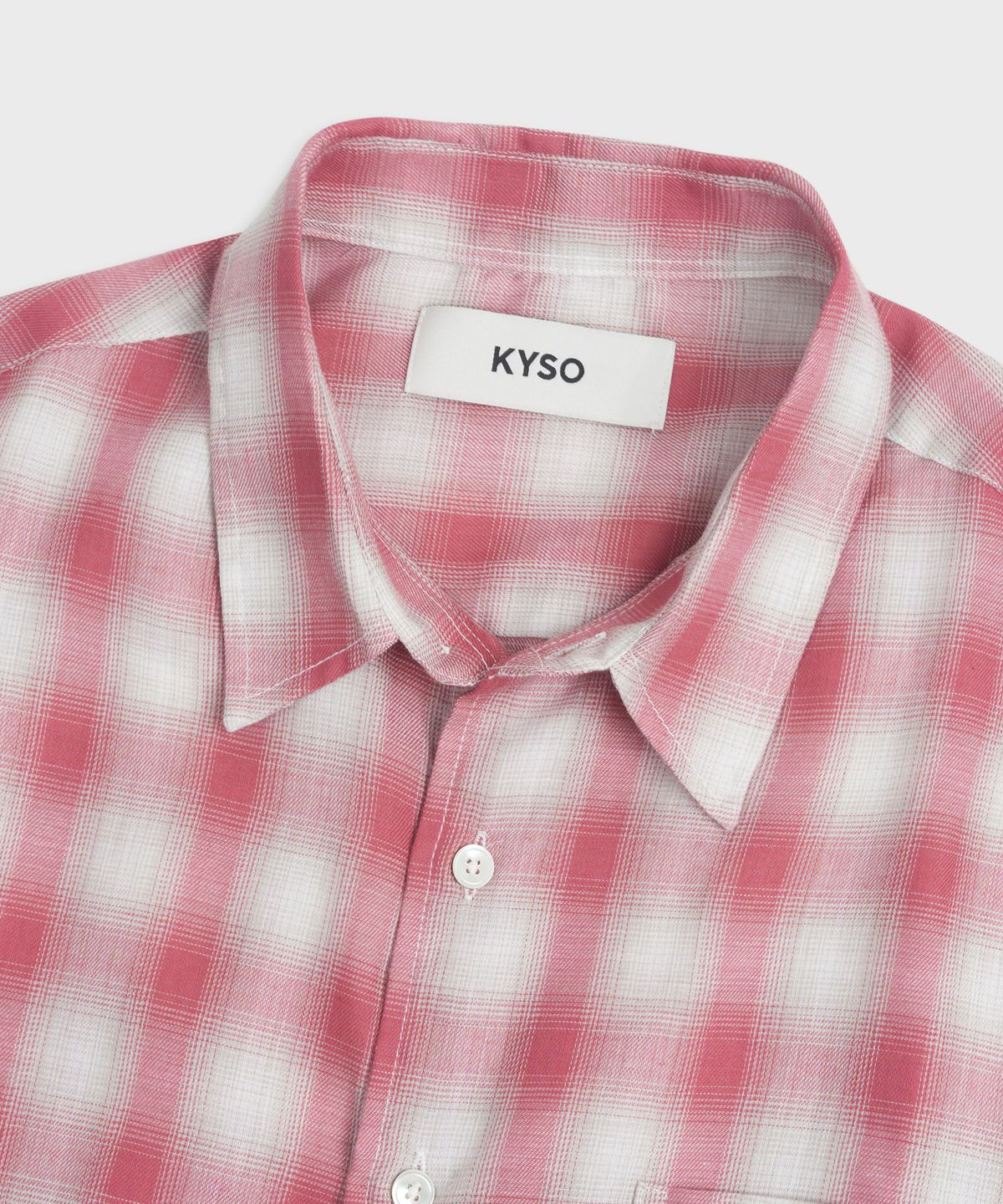 카이소(KYSO) 옴브레 체크 셔츠 빈티지 핑크