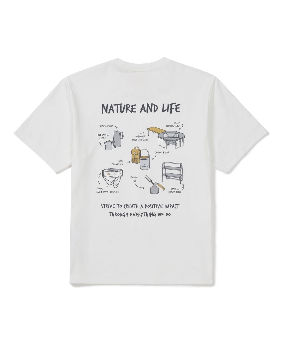 스노우피크 어패럴(SNOWPEAK APPAREL) 퀵드라이 기어 그래픽 반팔 티셔츠 (S26MUTTS10) Off White