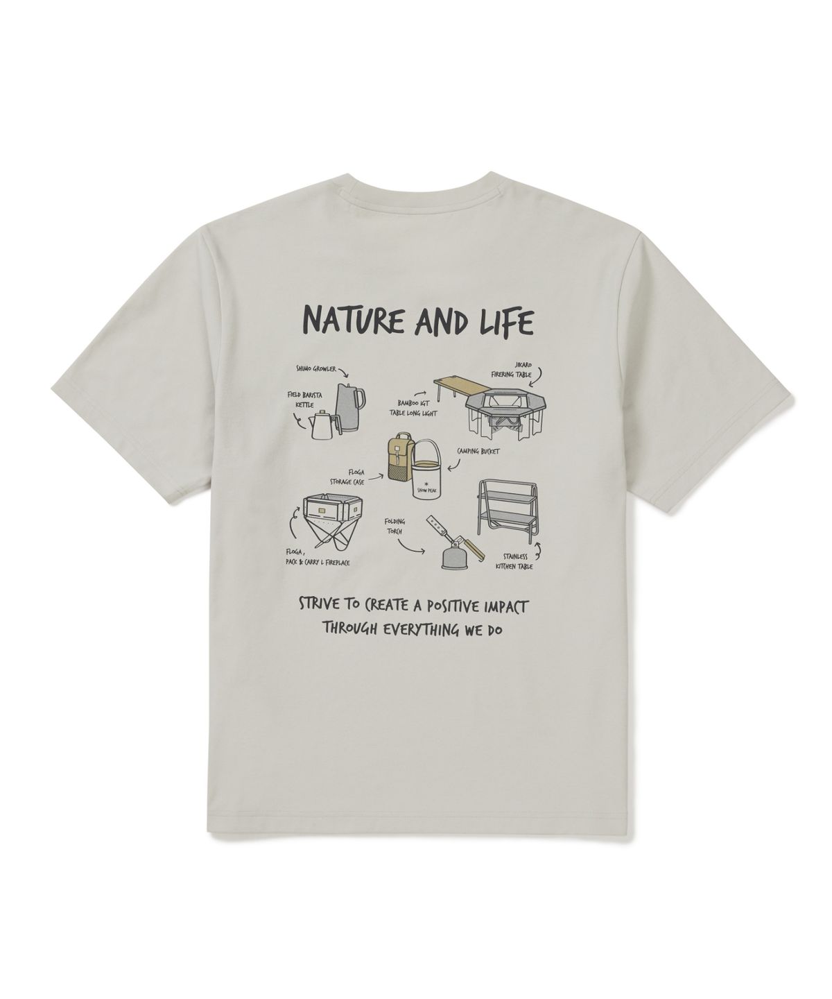 스노우피크 어패럴(SNOWPEAK APPAREL) 퀵드라이 기어 그래픽 반팔 티셔츠 (S26MUTTS10) Light Beige
