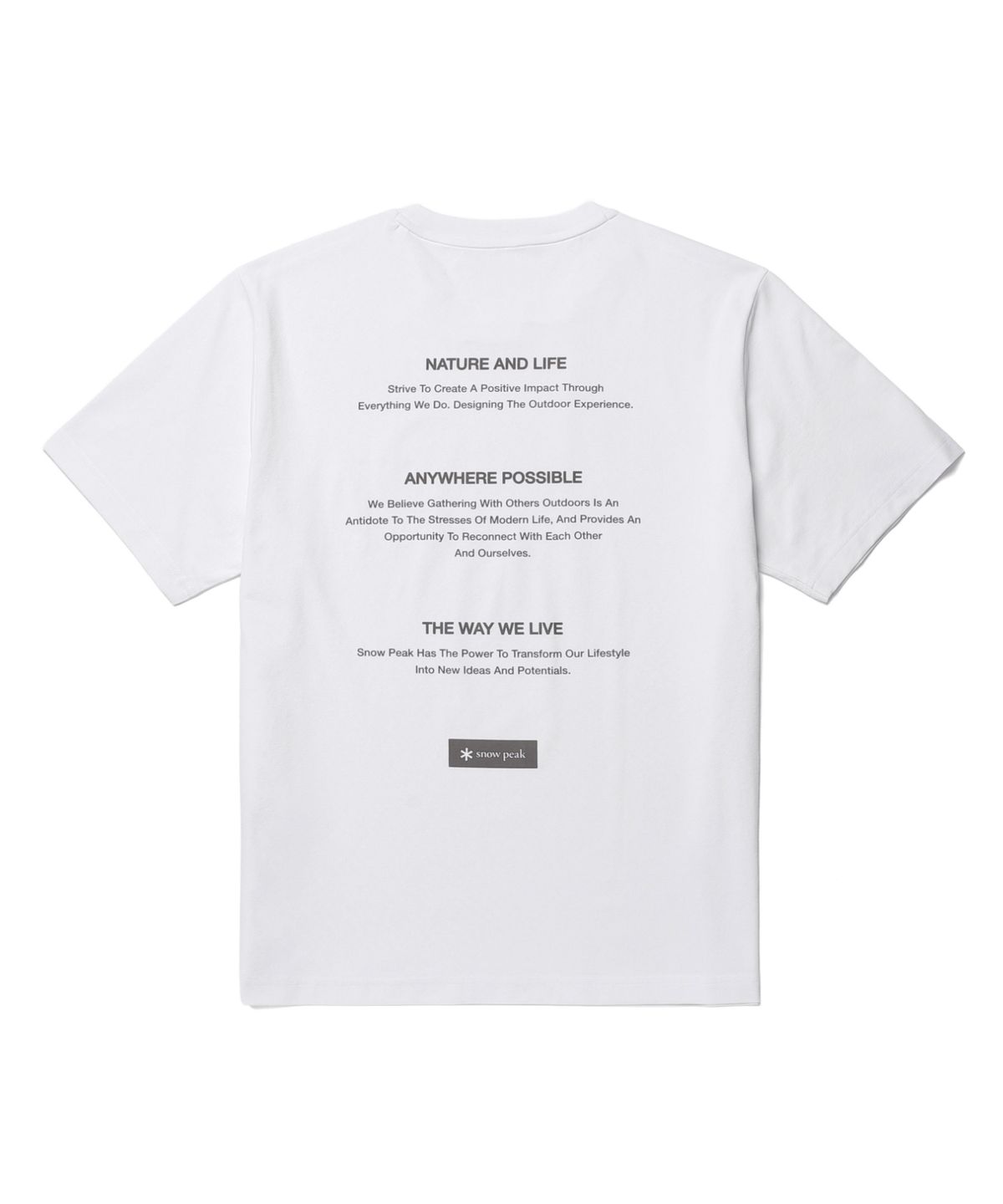 스노우피크 어패럴(SNOWPEAK APPAREL) 퀵드라이 레터링 반팔 티셔츠 (S26MMTTS18) White
