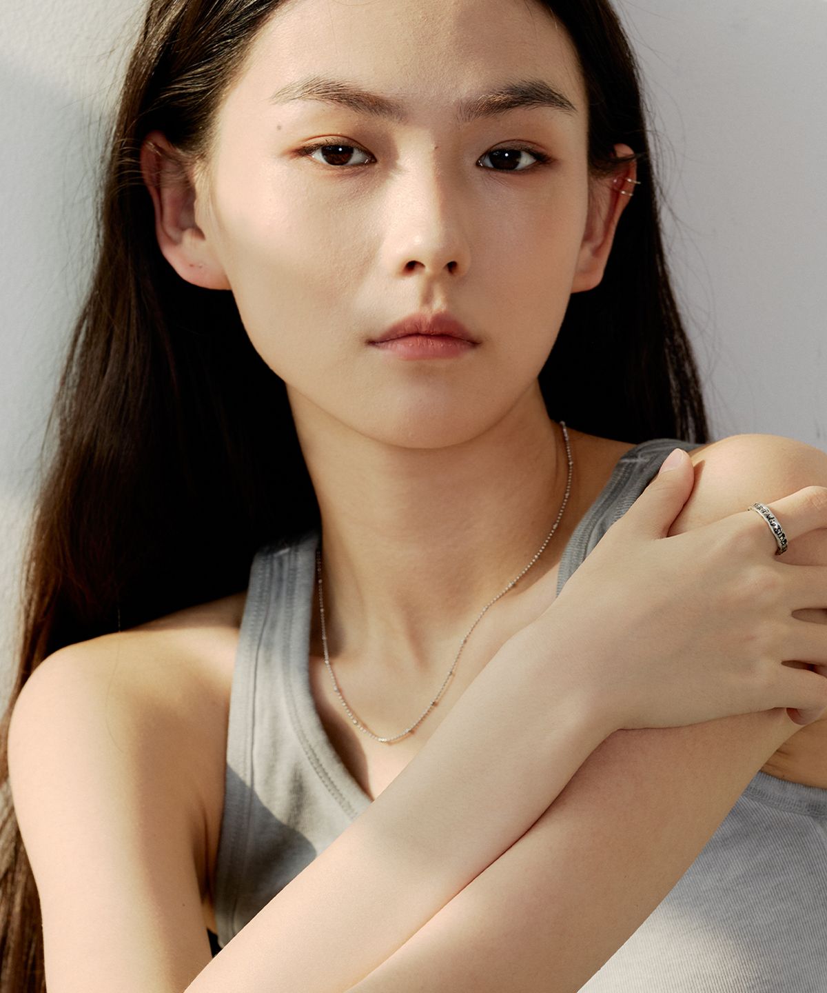 실버태그(SILVERTAG) STN-26SS8 볼 체인 로그 레이어드 목걸이