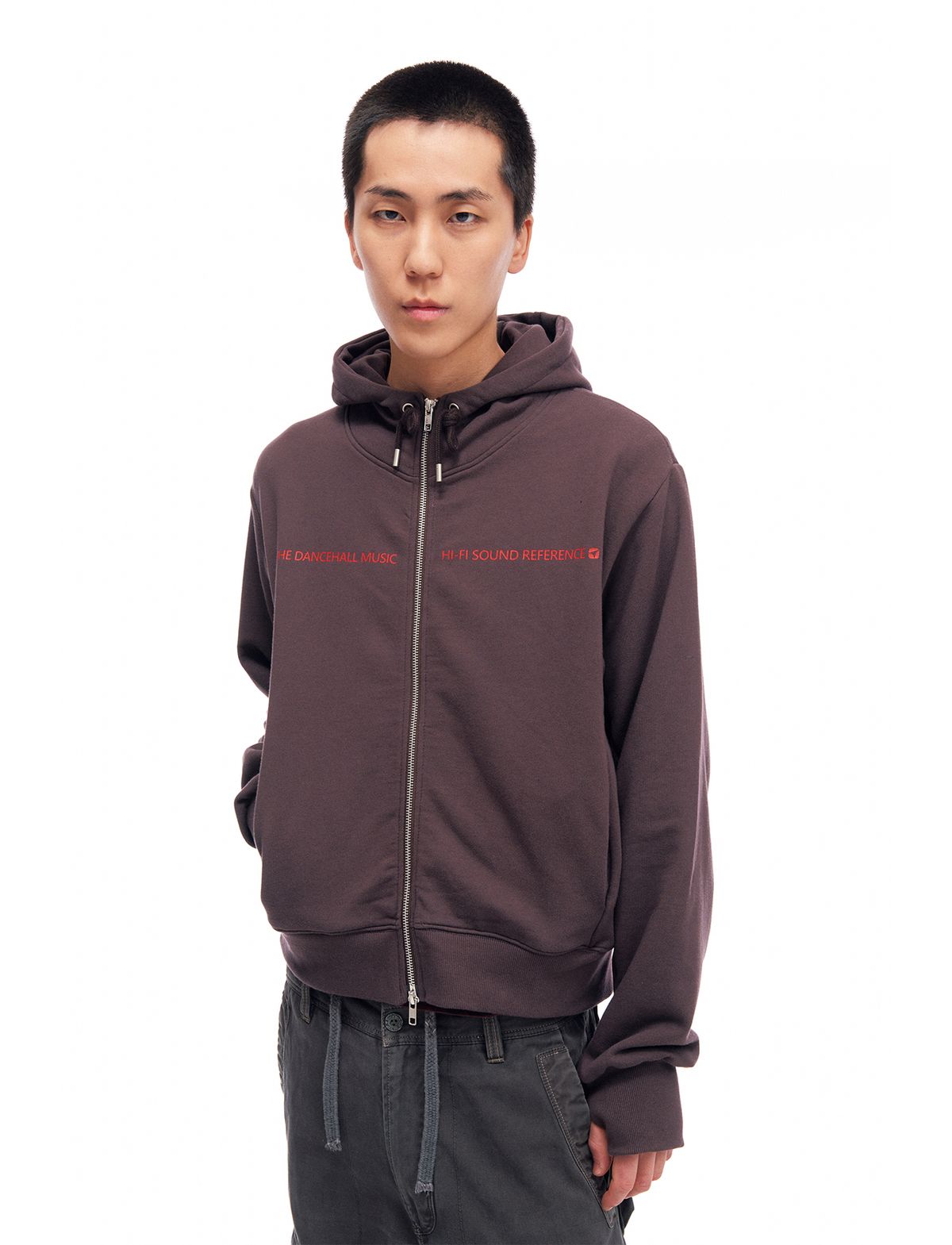 하이파이 사운드 레퍼런스(HIFI SOUND REFERENCE) Dancehall Hoodie Zip-Up, Vintage Brown