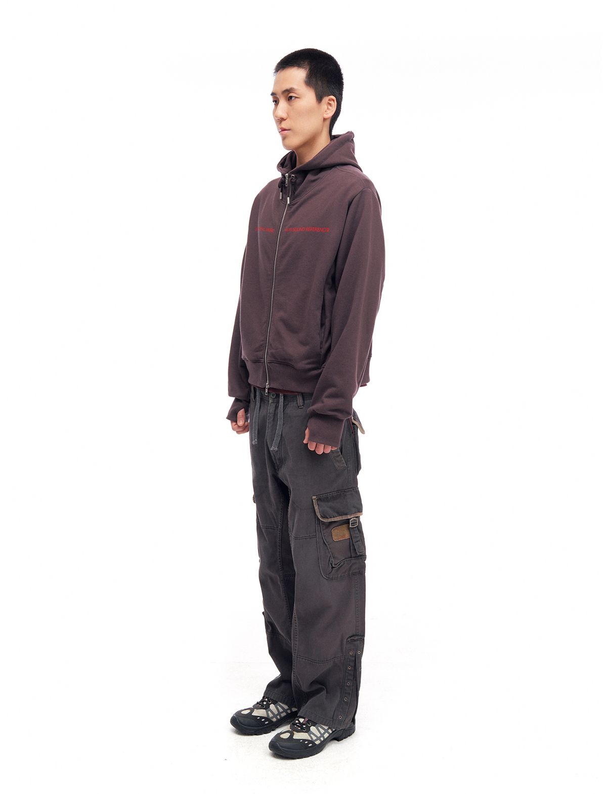 하이파이 사운드 레퍼런스(HIFI SOUND REFERENCE) Dancehall Hoodie Zip-Up, Vintage Brown