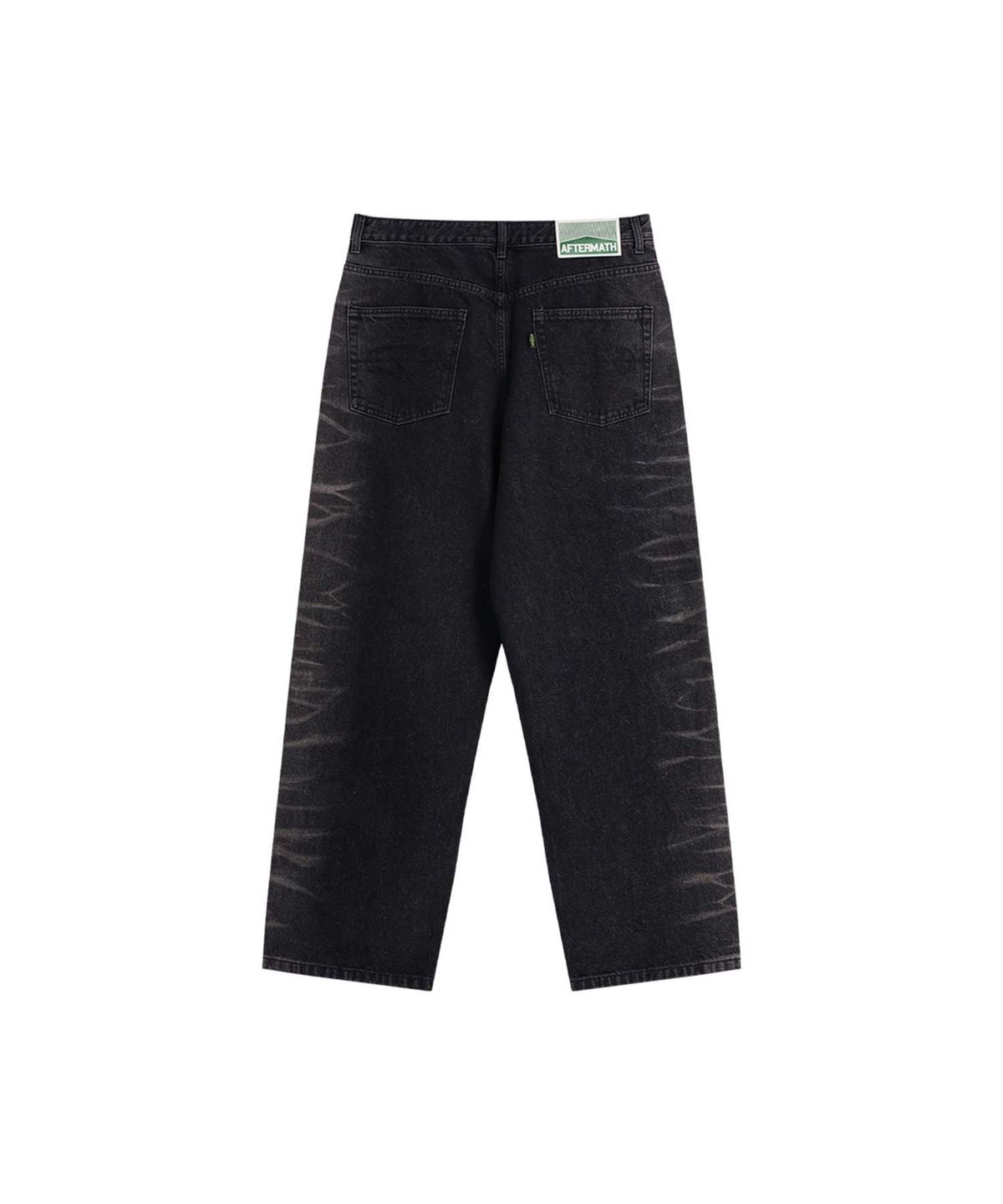애프터매스(AFTERMATH) JAGGED STRIPE DENIM PANTS BLACK