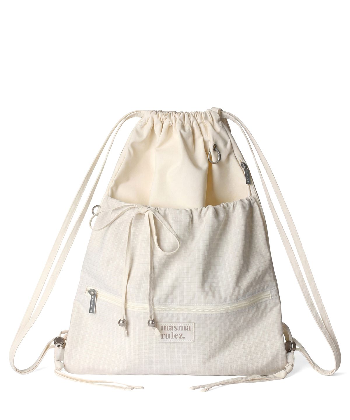 마스마룰즈(MASMARULEZ) Ribbon gym sack_Check butter cream