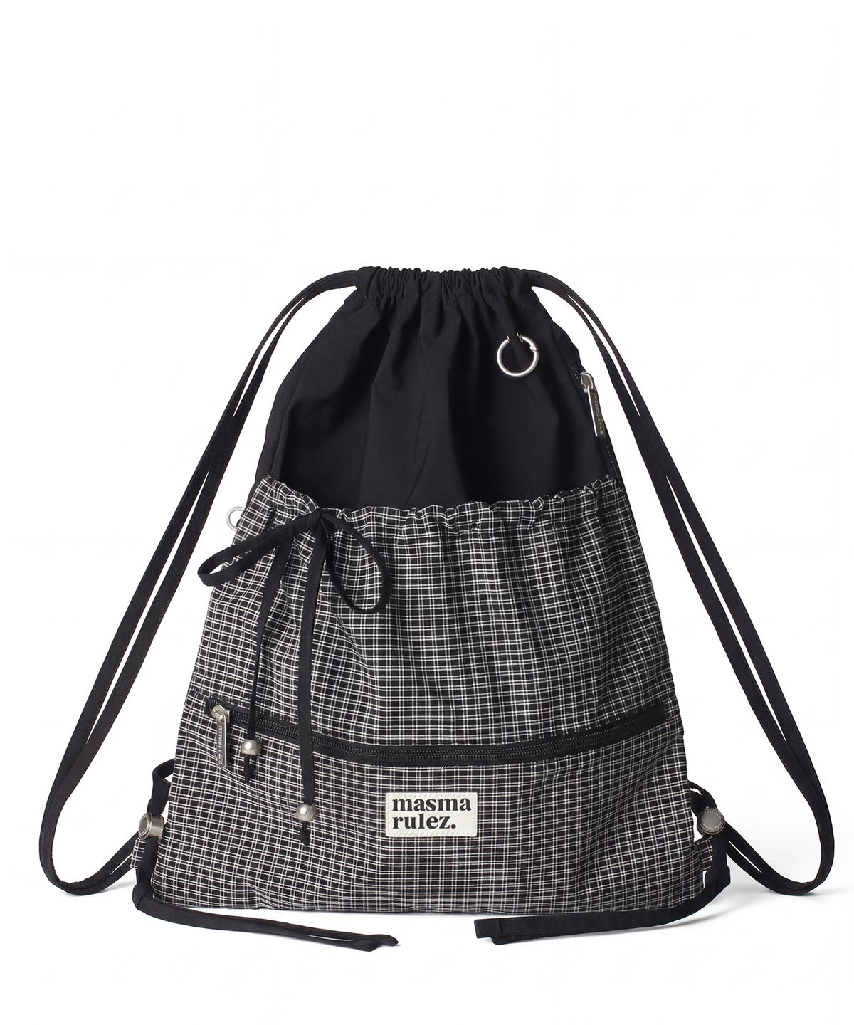 마스마룰즈(MASMARULEZ) Ribbon gym sack_Check black