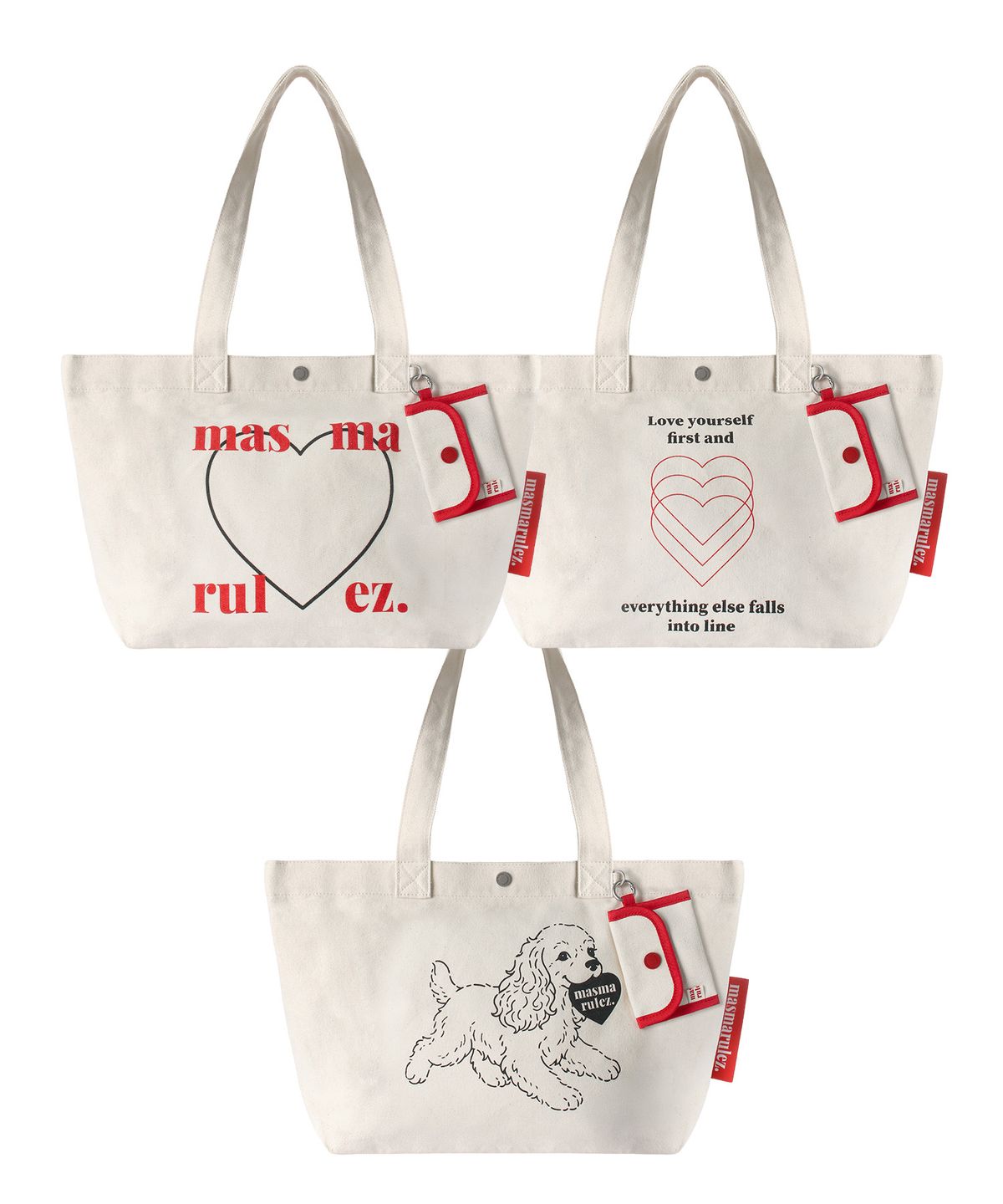 마스마룰즈(MASMARULEZ) [Pouch Set] Natural eco bag M_3Types