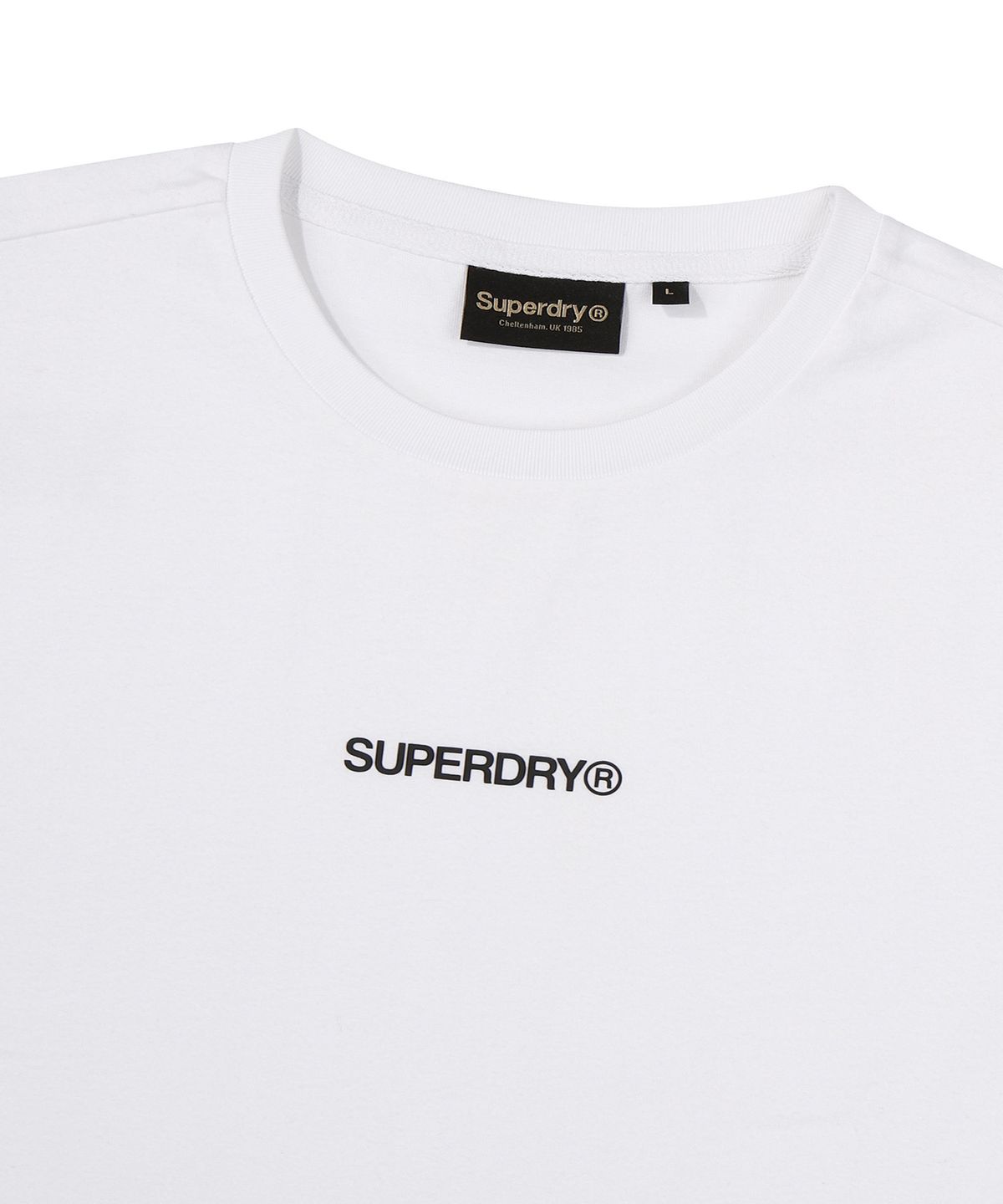 슈퍼드라이(SUPERDRY) 센터 로고 티셔츠 화이트 SDUISCP66WHT