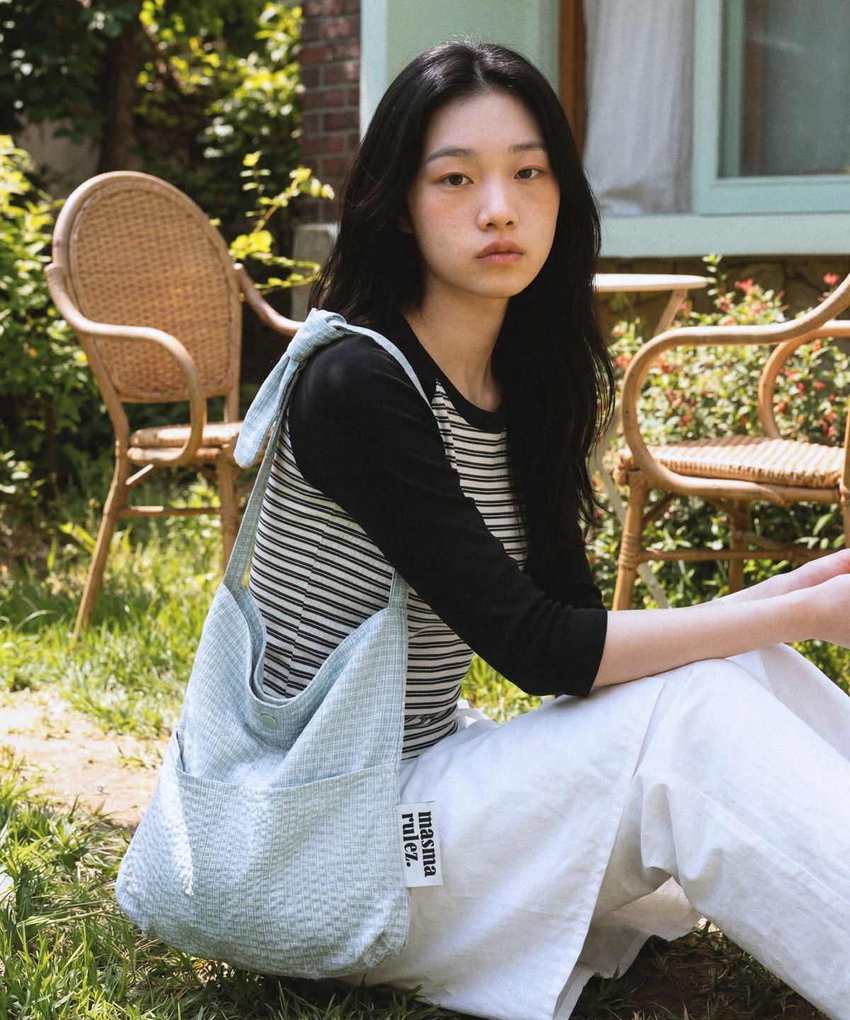 마스마룰즈(MASMARULEZ) Snack eco crossbag_Tiny check mint
