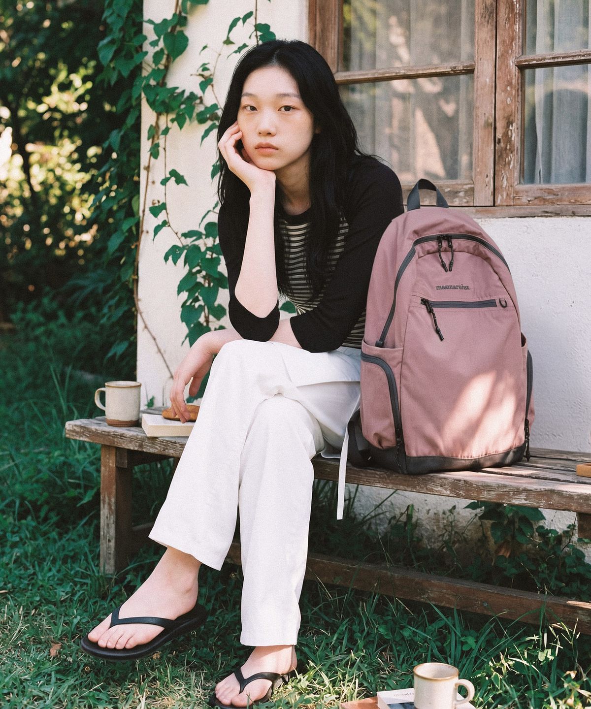 마스마룰즈(MASMARULEZ) Mono lite backpack_Smoky Pink
