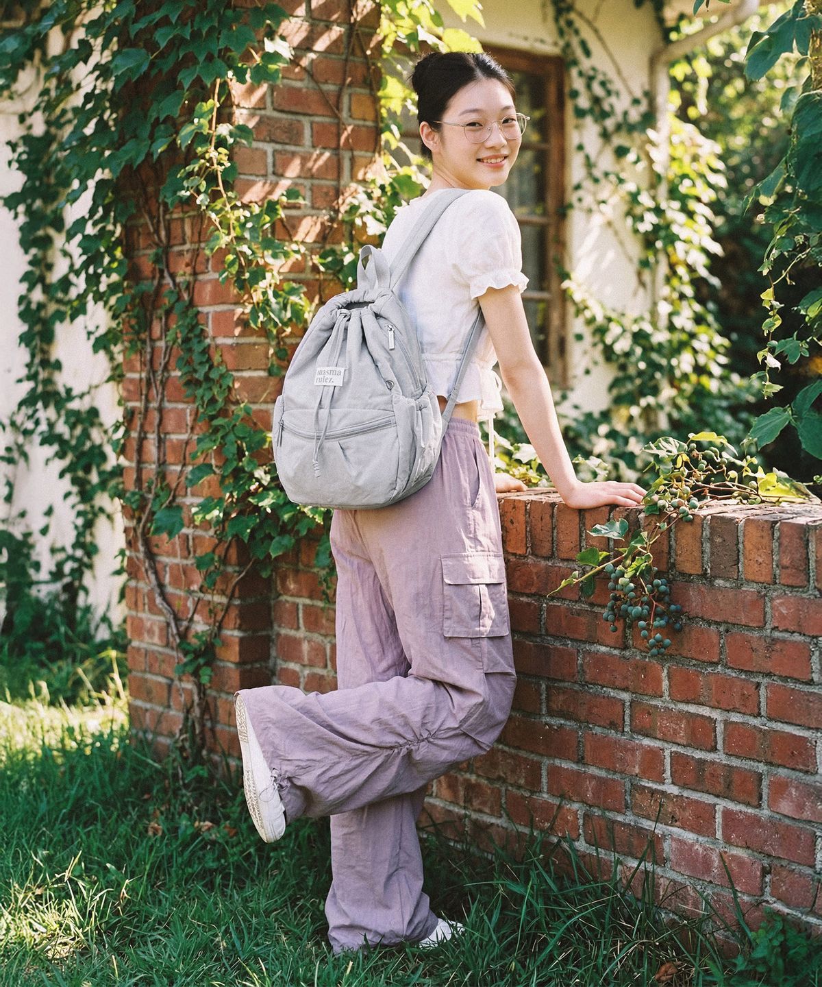 마스마룰즈(MASMARULEZ) Pumpkin mini backpack_Light gray