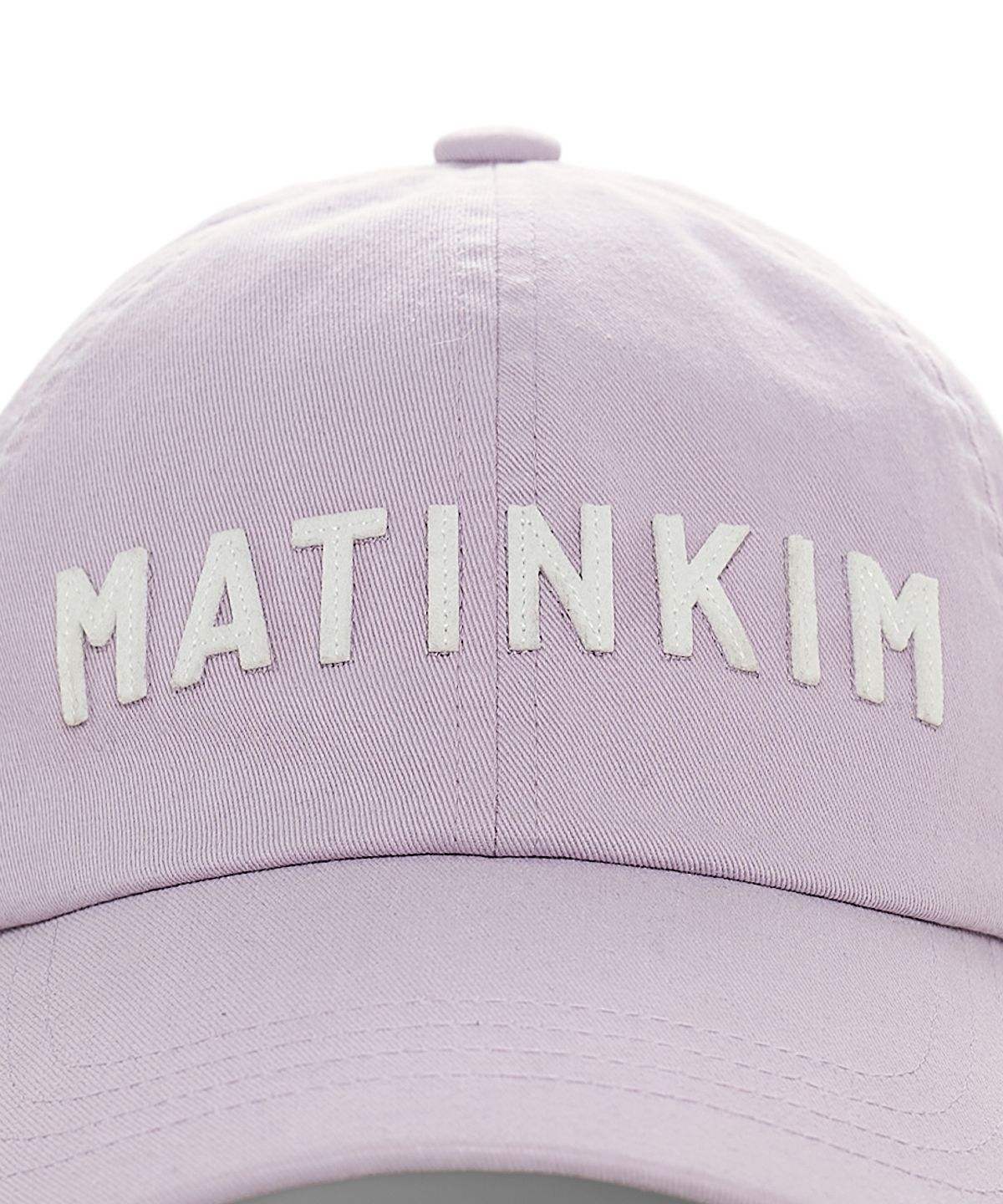 마뗑킴(MATIN KIM) APPLIQUE FELT LOGO BALL CAP IN LILAC