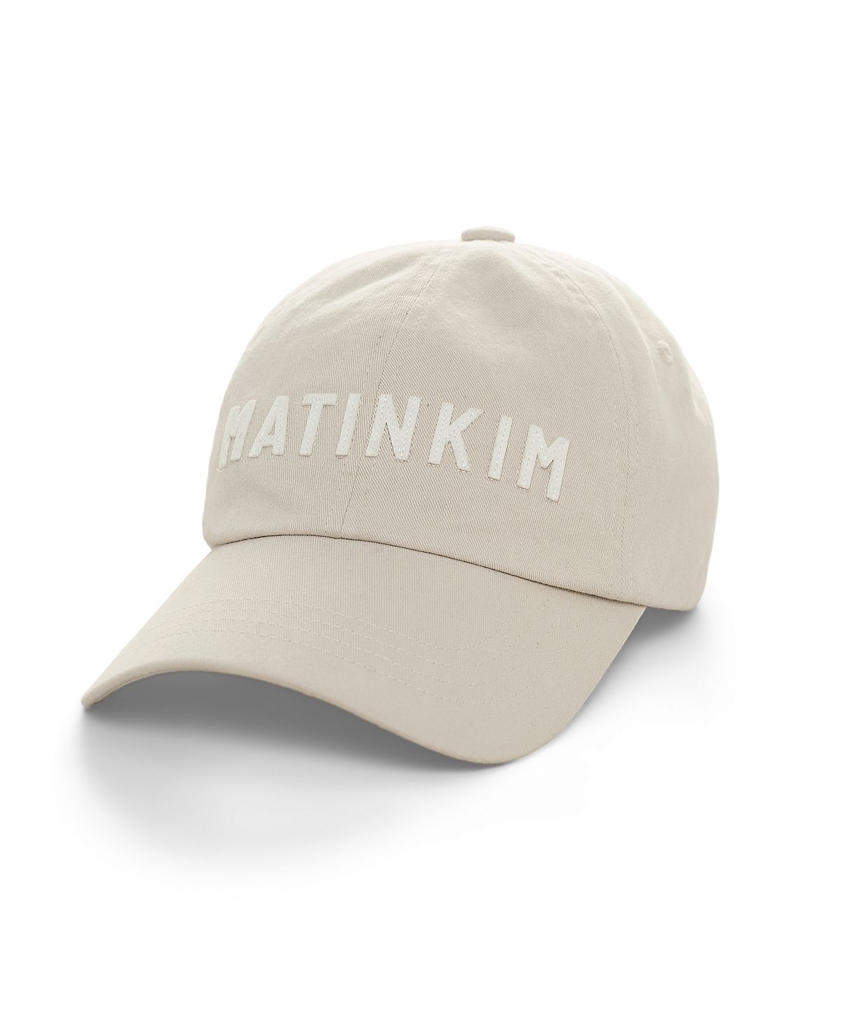 마뗑킴(MATIN KIM) APPLIQUE FELT LOGO BALL CAP IN LIGHT GREY