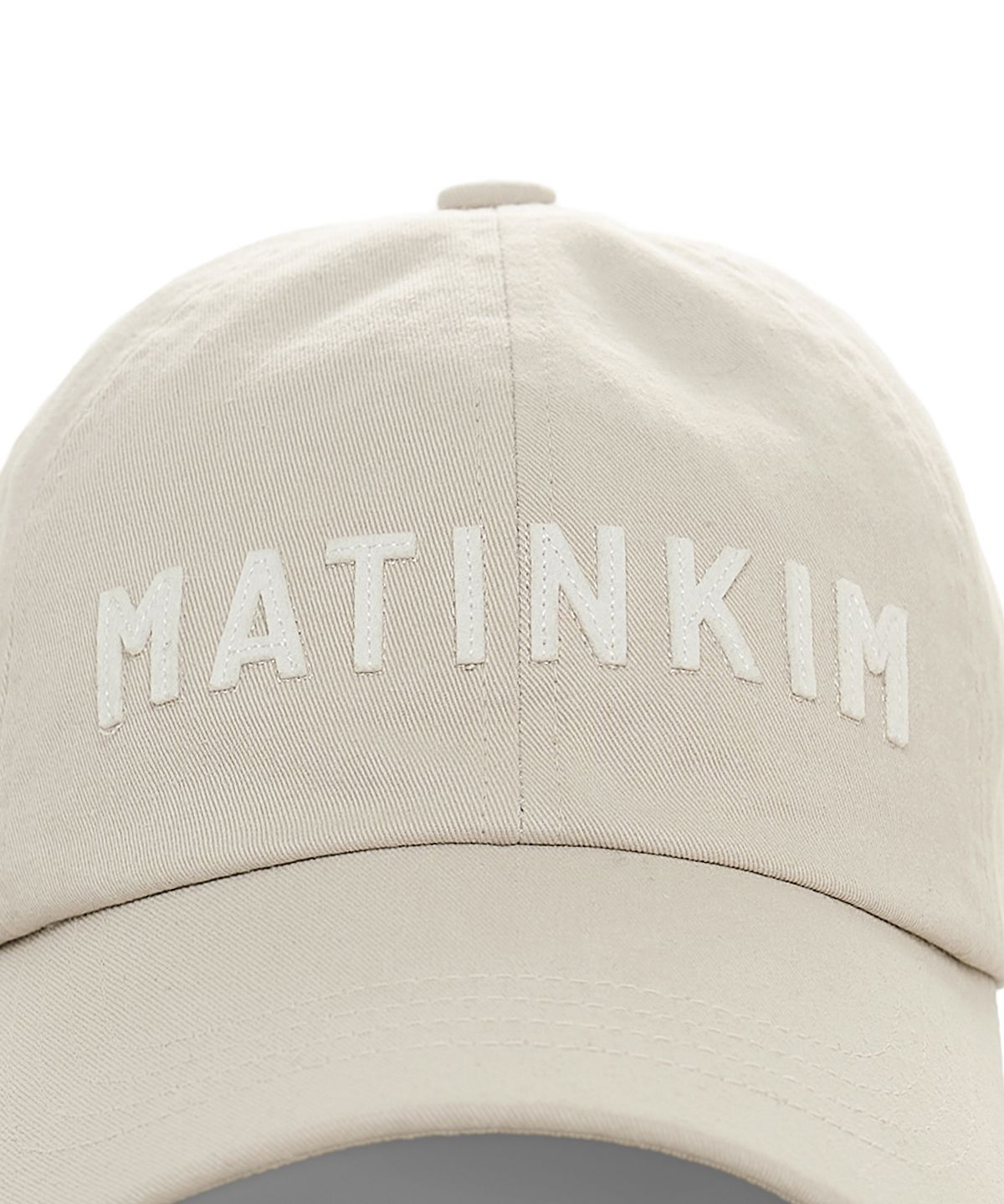마뗑킴(MATIN KIM) APPLIQUE FELT LOGO BALL CAP IN LIGHT GREY