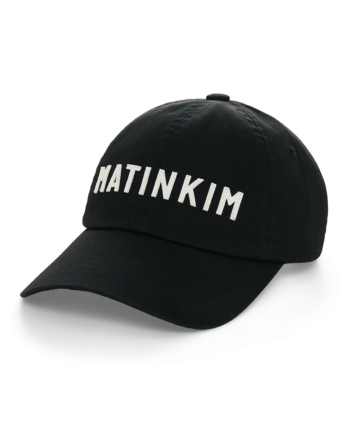 마뗑킴(MATIN KIM) APPLIQUE FELT LOGO BALL CAP IN BLACK