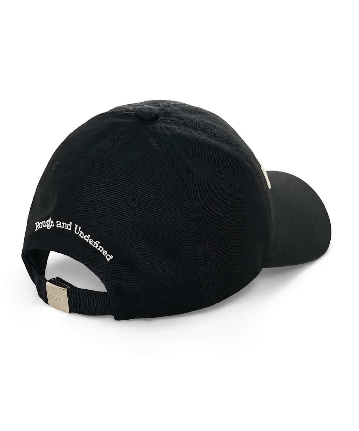 마뗑킴(MATIN KIM) APPLIQUE FELT LOGO BALL CAP IN BLACK