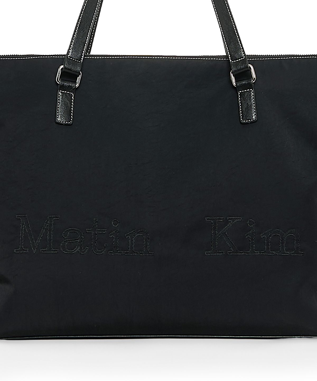 마뗑킴(MATIN KIM) MATIN LOGO STITCH TWO WAY BIG BAG IN BLACK