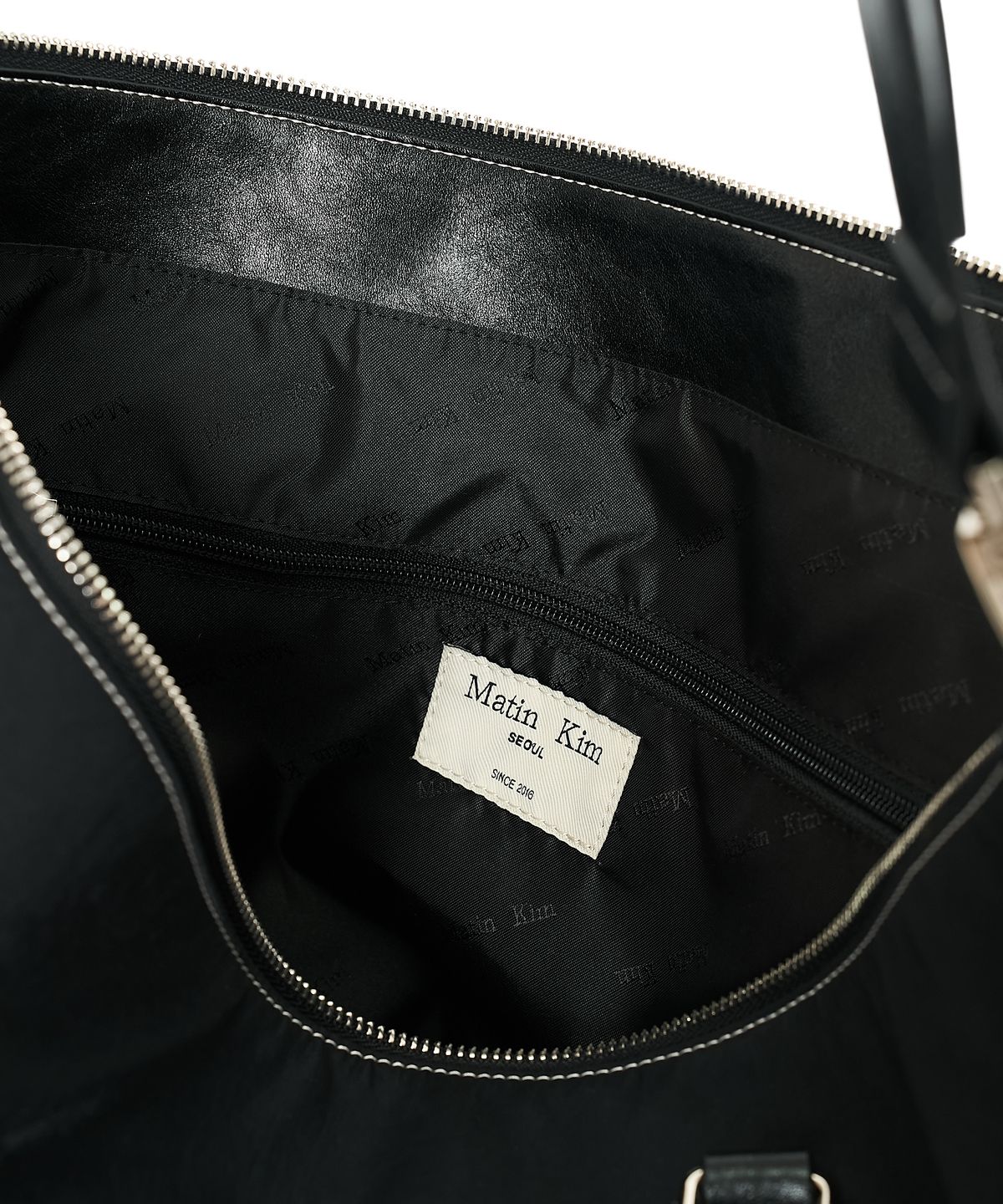 마뗑킴(MATIN KIM) MATIN LOGO STITCH TWO WAY BIG BAG IN BLACK
