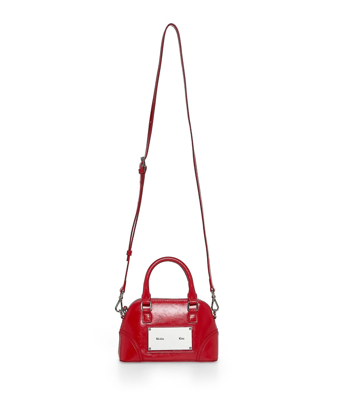 마뗑킴(MATIN KIM) CURVE ZIP MINI BAG IN RED