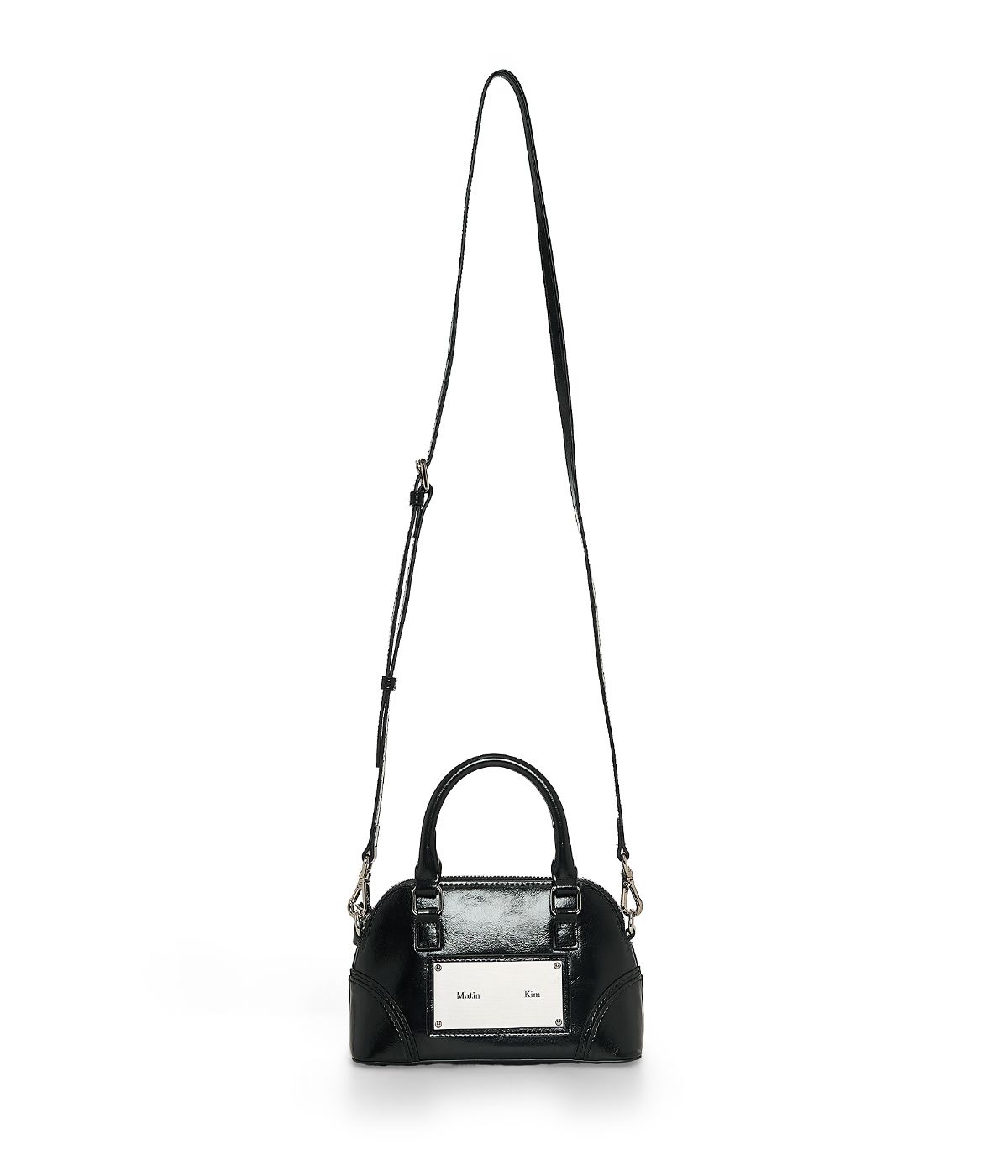 마뗑킴(MATIN KIM) CURVE ZIP MINI BAG IN BLACK