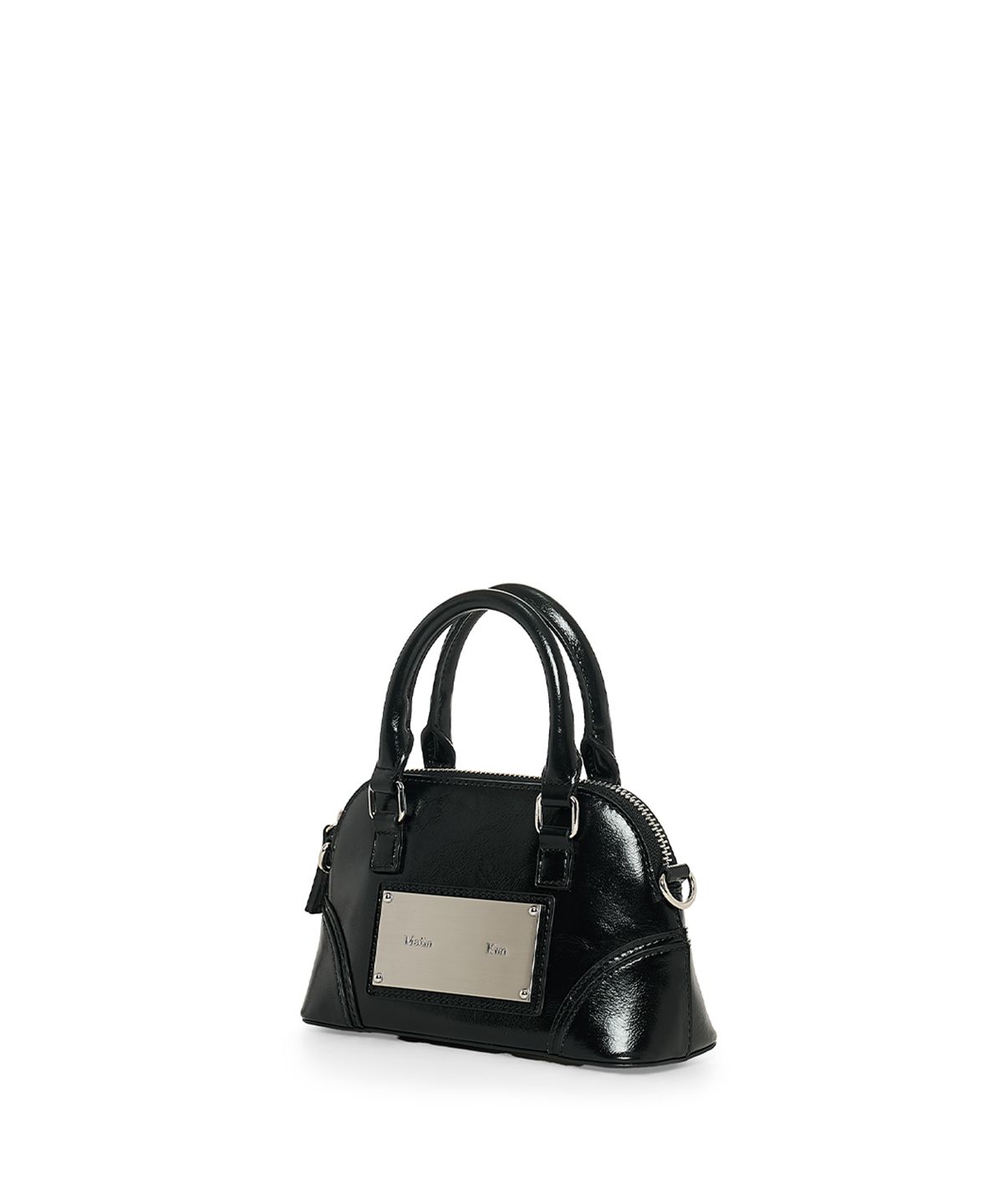 마뗑킴(MATIN KIM) CURVE ZIP MINI BAG IN BLACK