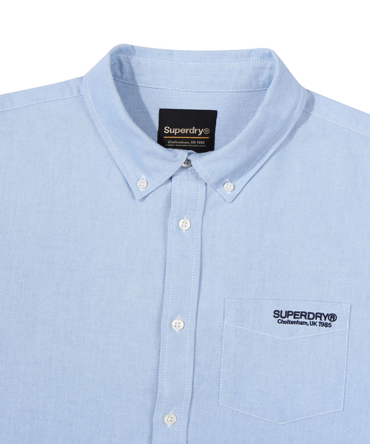슈퍼드라이(SUPERDRY) 코어 숏 슬리브 옥스퍼드 셔츠 라이트블루 SDUIHAP60LBL