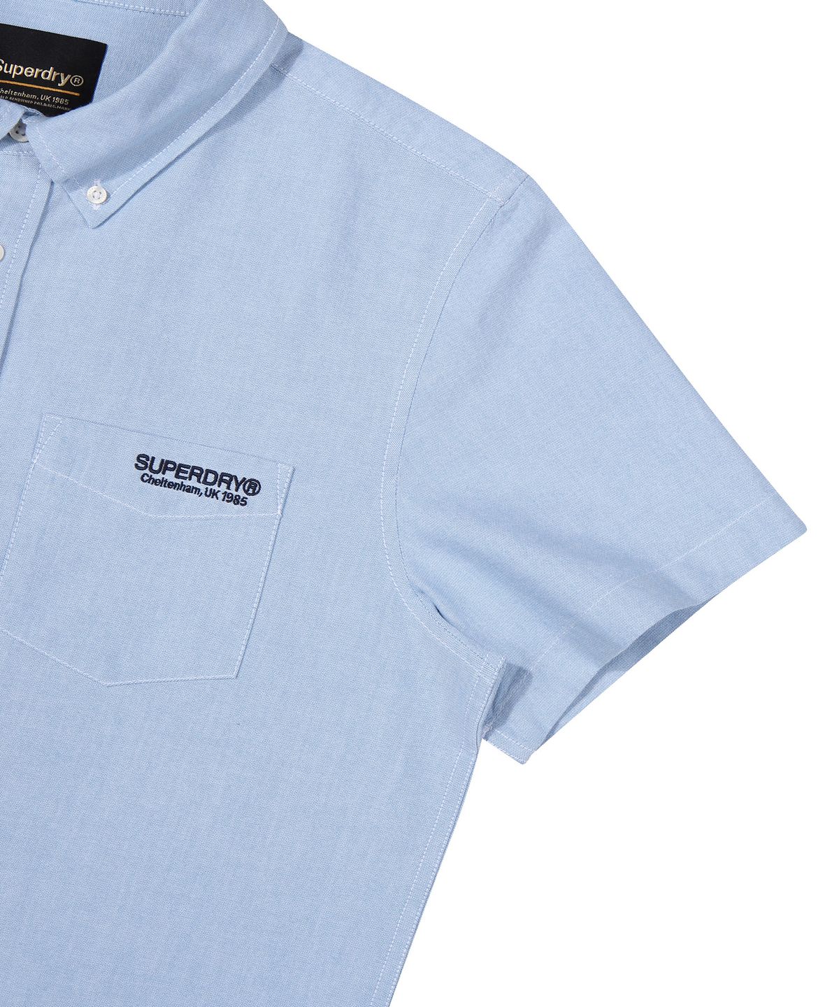 슈퍼드라이(SUPERDRY) 코어 숏 슬리브 옥스퍼드 셔츠 라이트블루 SDUIHAP60LBL
