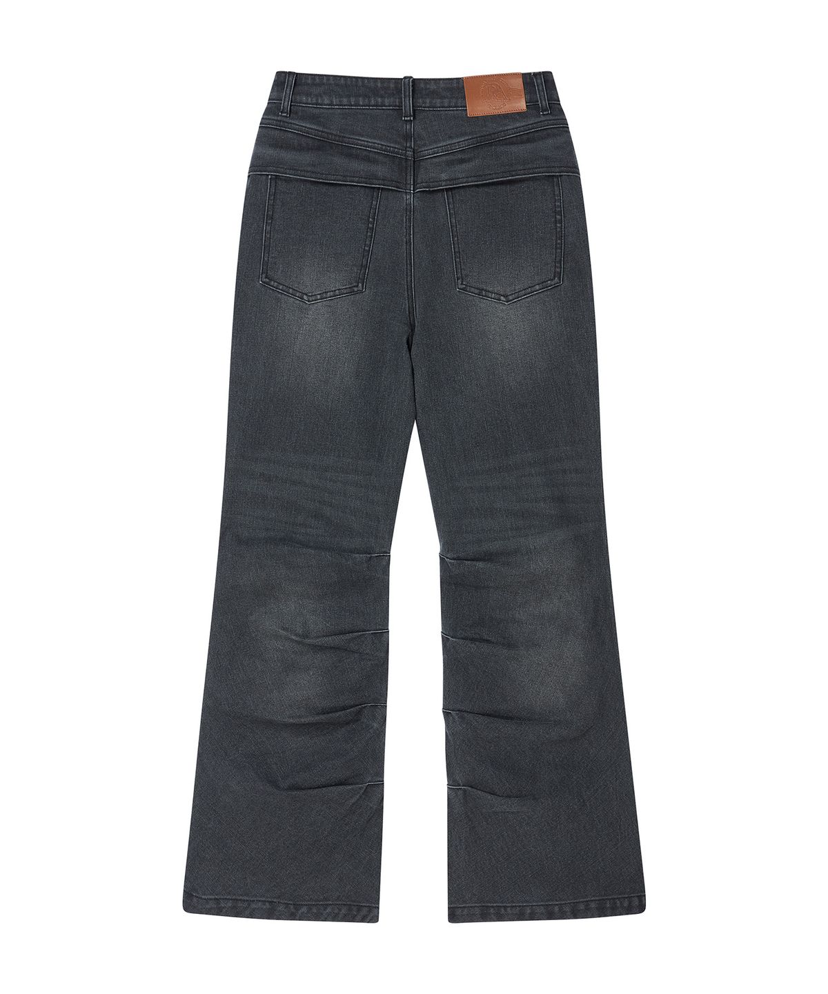 프렌다(PRENDA) SHIRRING BOOTS CUT DENIM PANTS BLACK