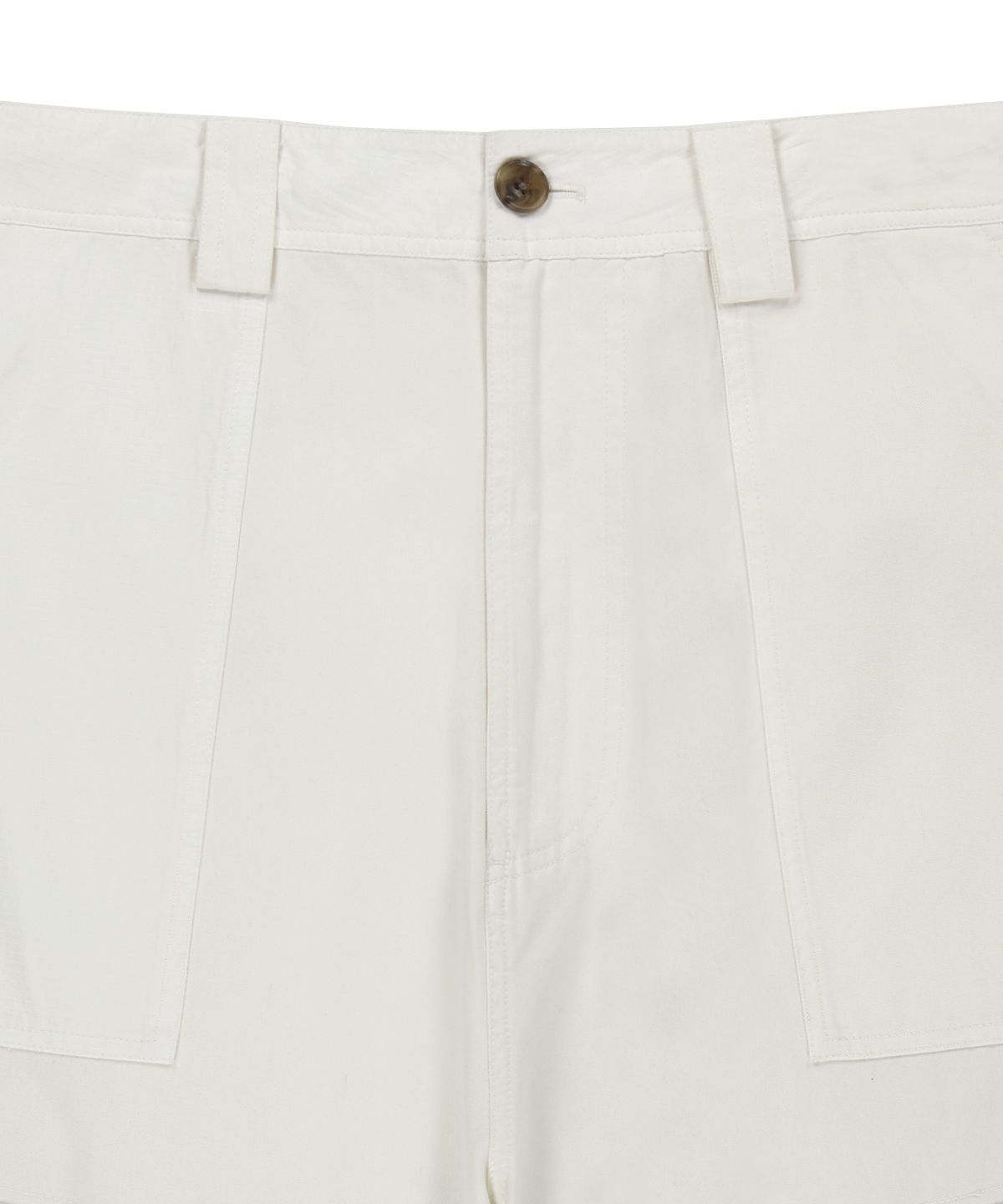 마뗑킴(MATIN KIM) PATCHWORK CARGO BERMUDA PANTS FOR MEN IN WHITE