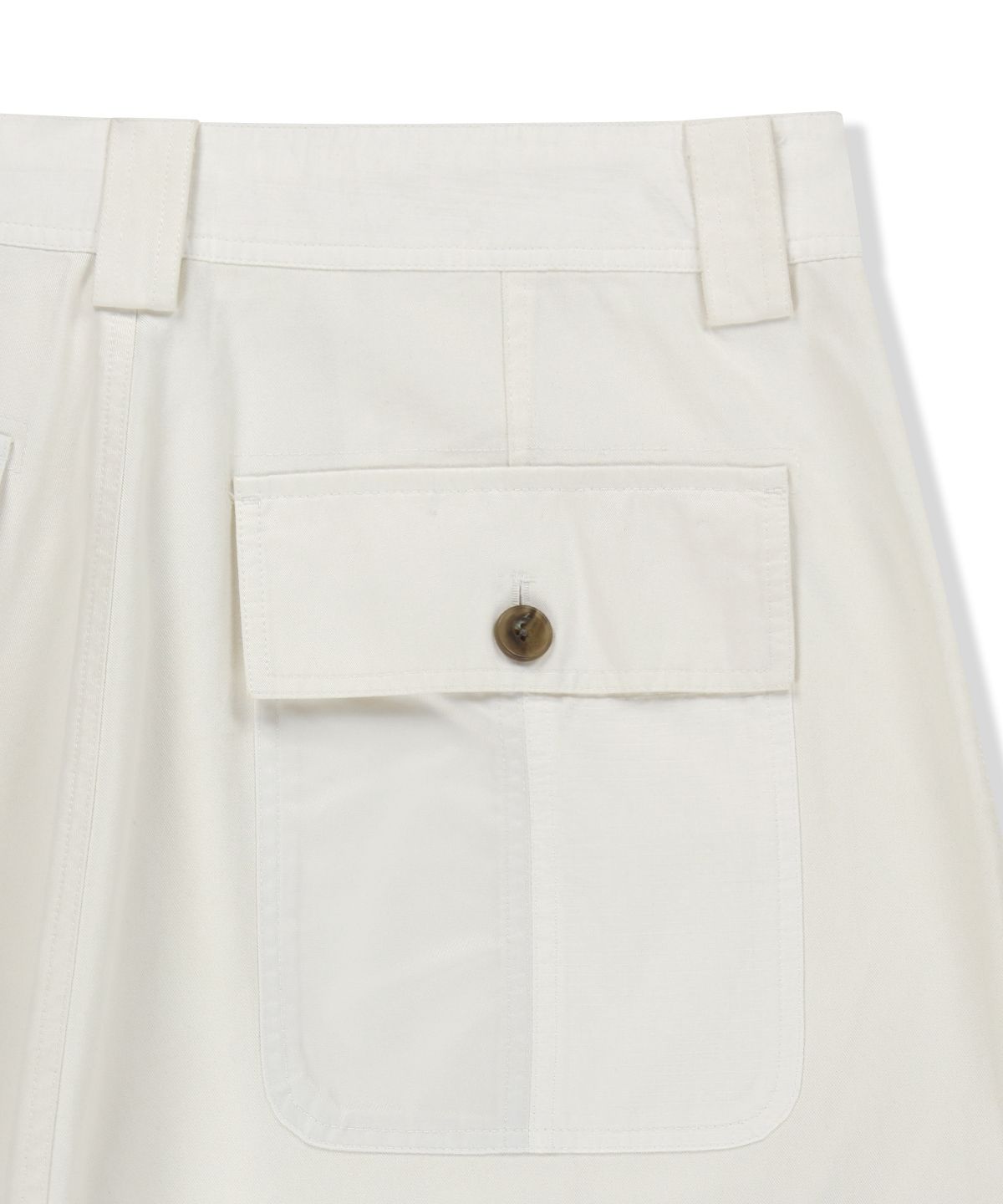 마뗑킴(MATIN KIM) PATCHWORK CARGO BERMUDA PANTS FOR MEN IN WHITE