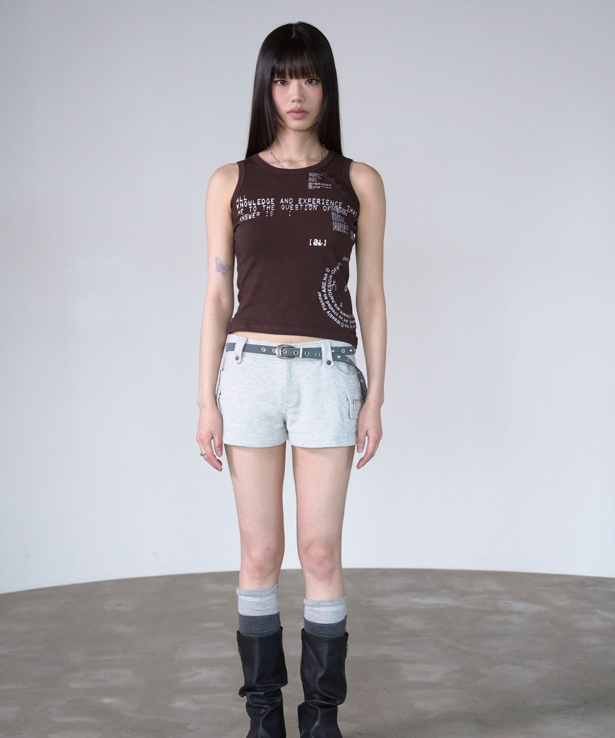 프렌다(PRENDA) FRAGMENTED LOG TANK BROWN