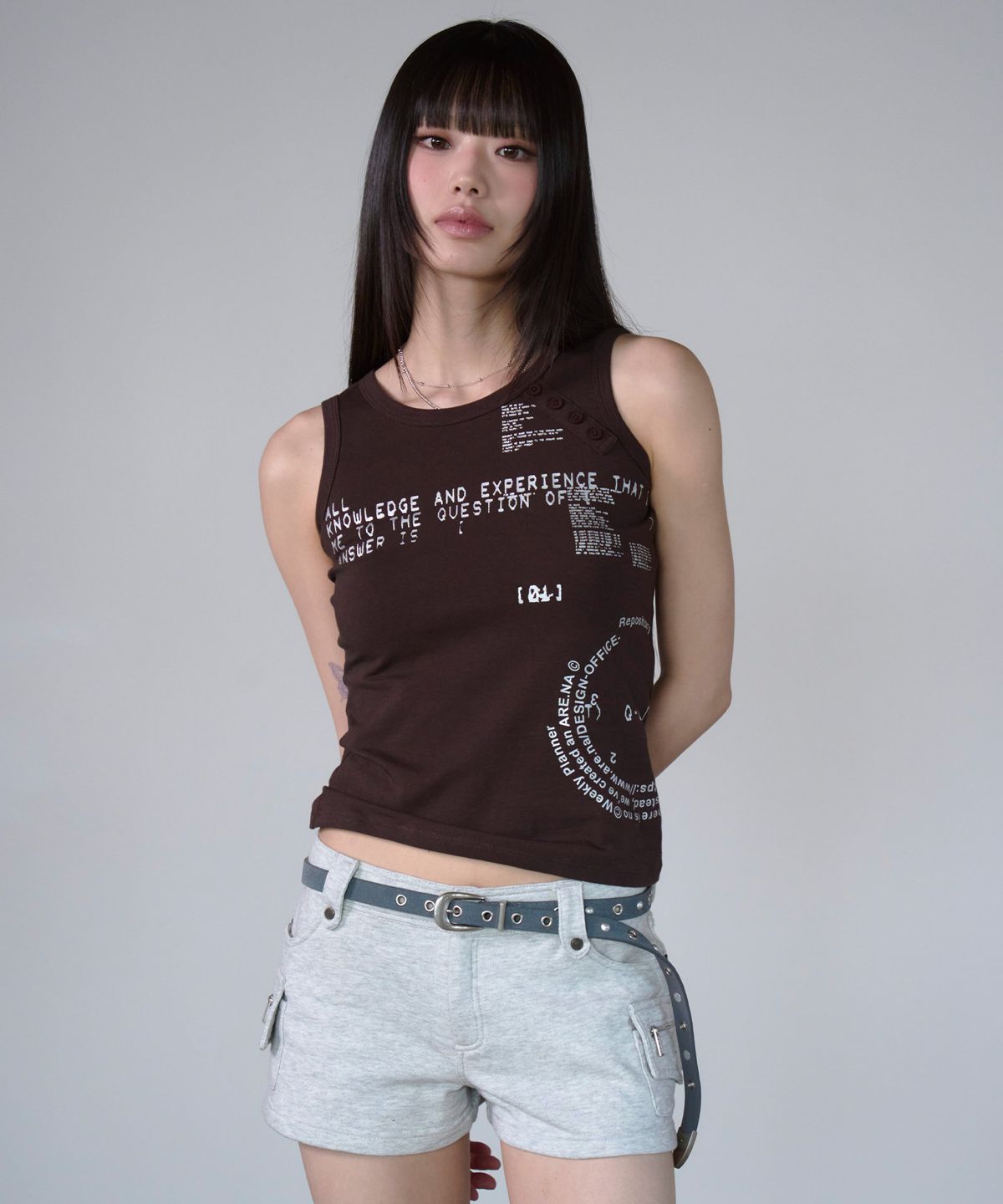 프렌다(PRENDA) FRAGMENTED LOG TANK BROWN