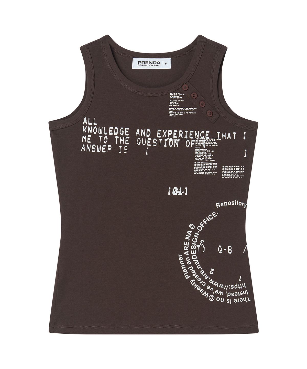 프렌다(PRENDA) FRAGMENTED LOG TANK BROWN