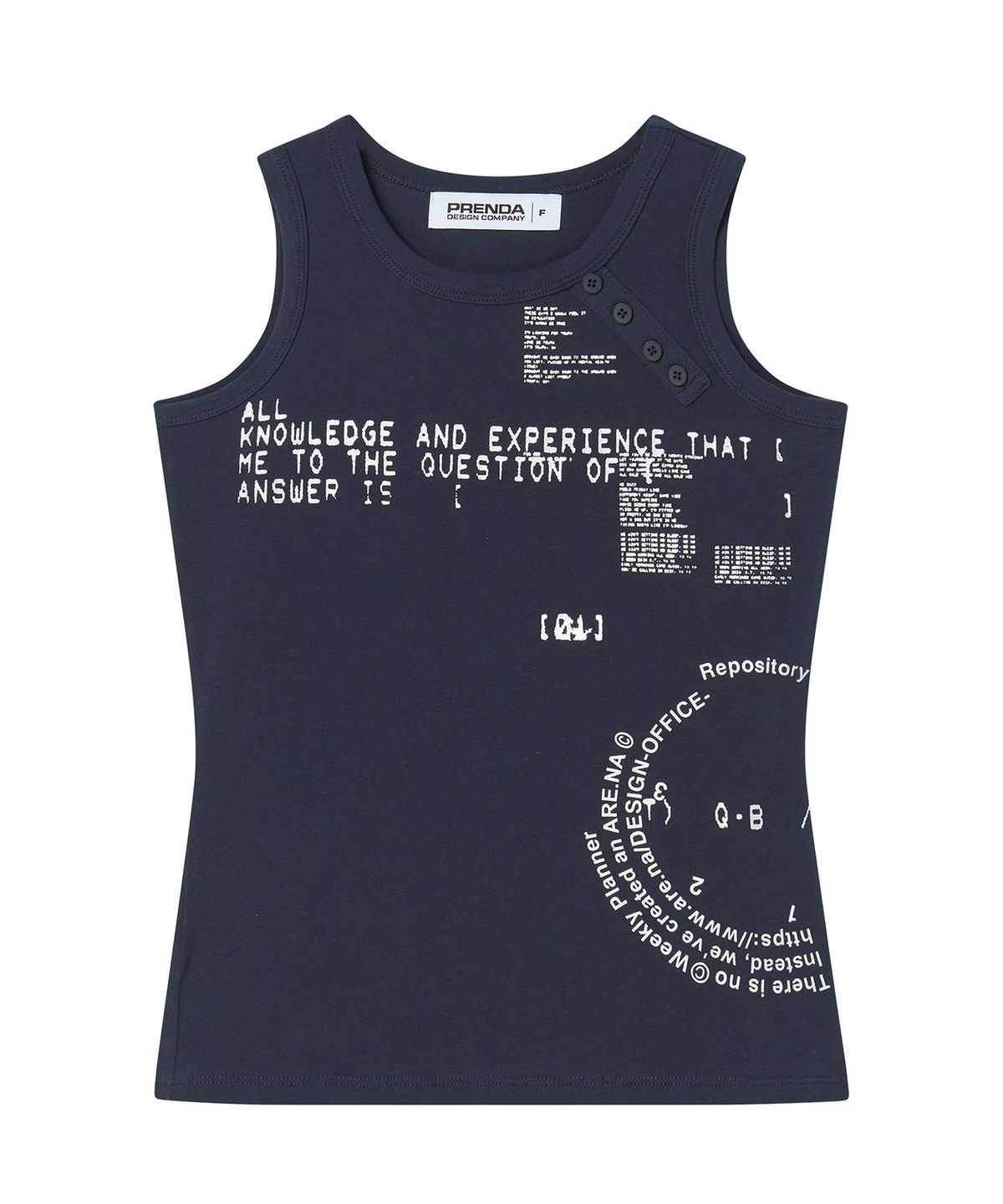 프렌다(PRENDA) FRAGMENTED LOG TANK NAVY