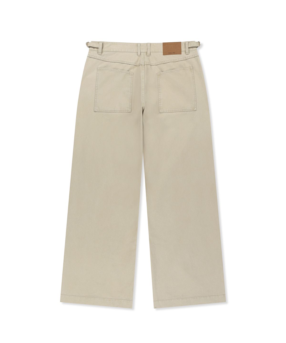마뗑킴(MATIN KIM) SIDE TAB WASHED COTTON PANTS IN BEIGE