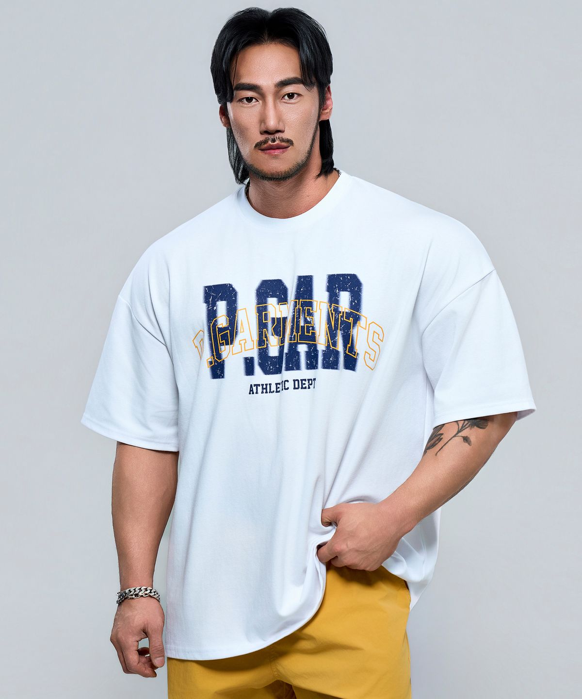 피지컬가먼츠(PHYSICAL GARMENTS) P2636 크랙 아치로고 자이언트 반팔[3COLOR]