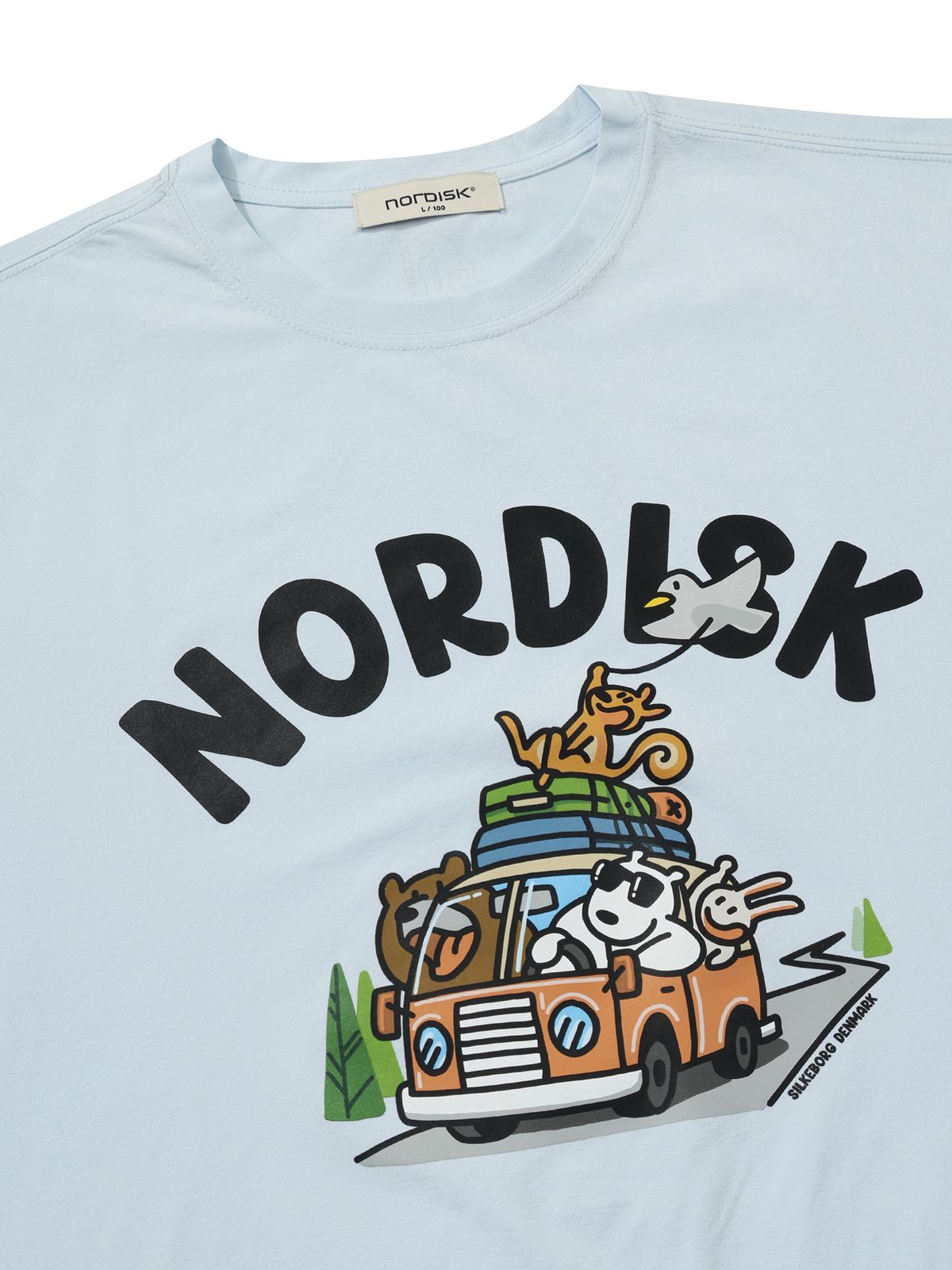 노르디스크(NORDISK) 캠프 크루 카툰 반팔 티셔츠 - U_Light Blue