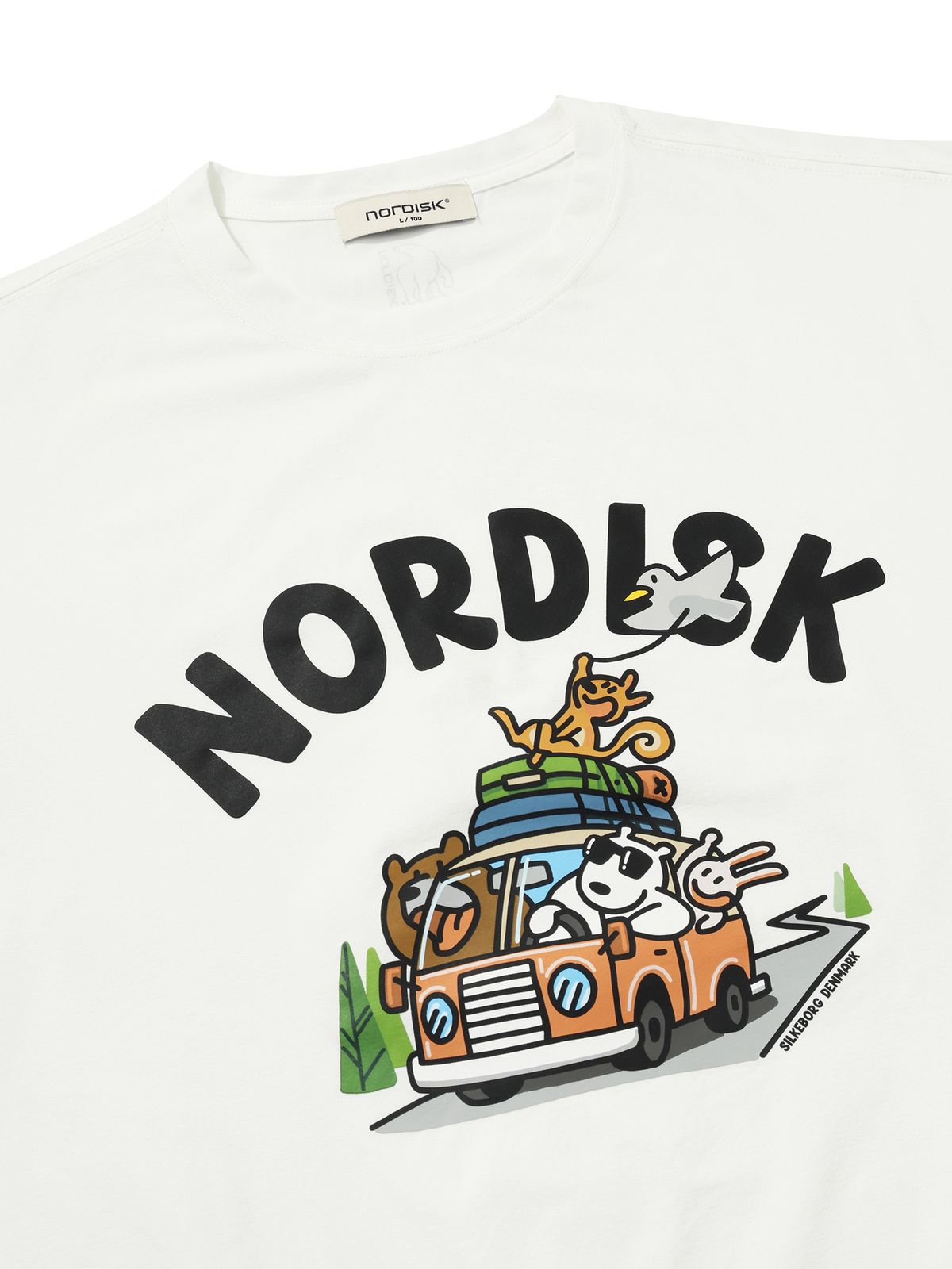 노르디스크(NORDISK) 캠프 크루 카툰 반팔 티셔츠 - U_Off White