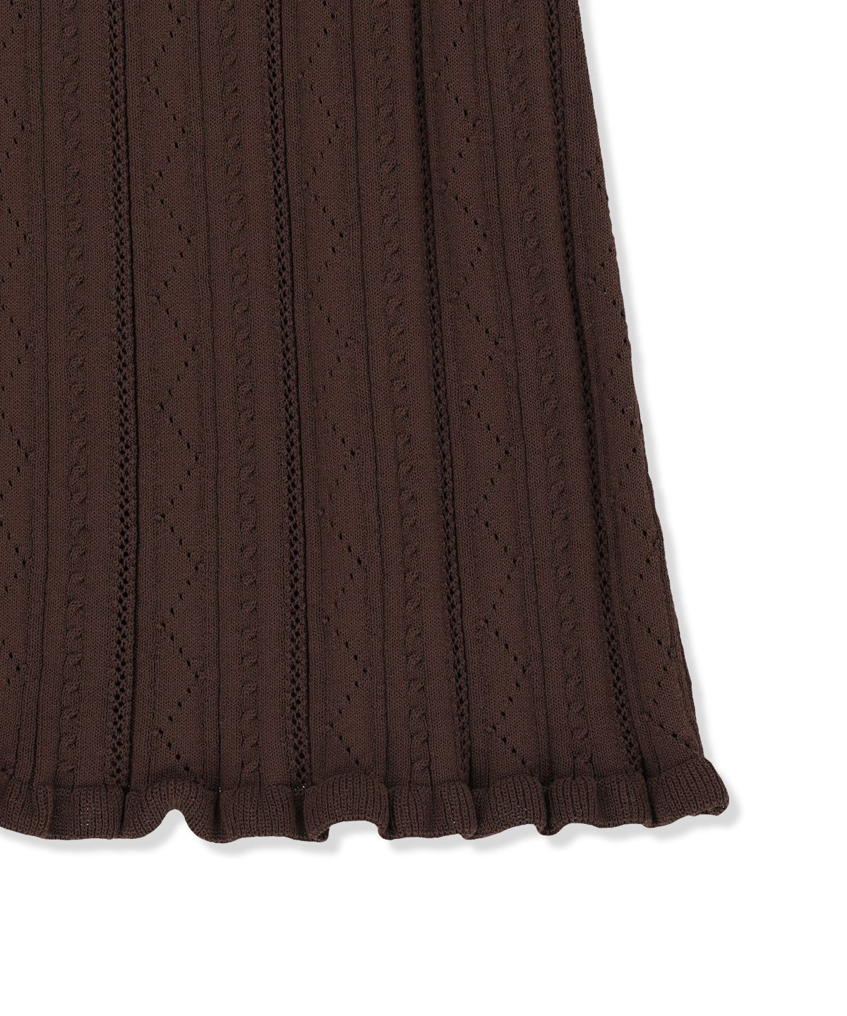 마뗑킴(MATIN KIM) OPEN BACK RIBBED KNIT DRESS IN BROWN