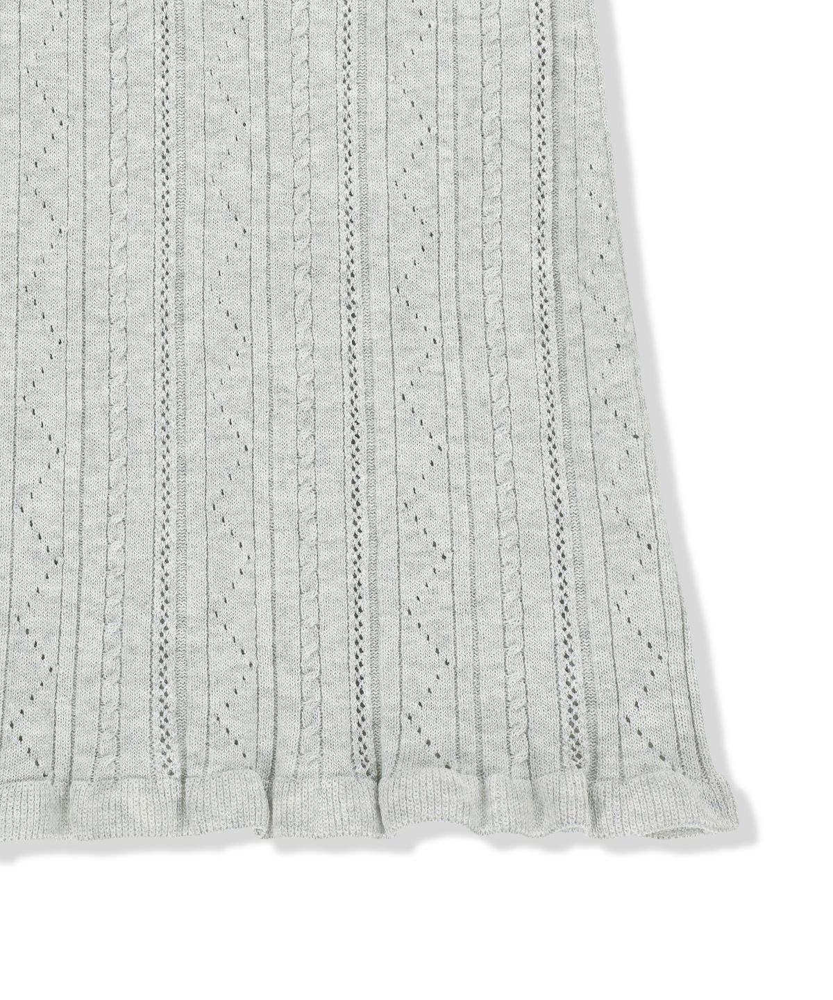 마뗑킴(MATIN KIM) OPEN BACK RIBBED KNIT DRESS IN LIGHT GREY
