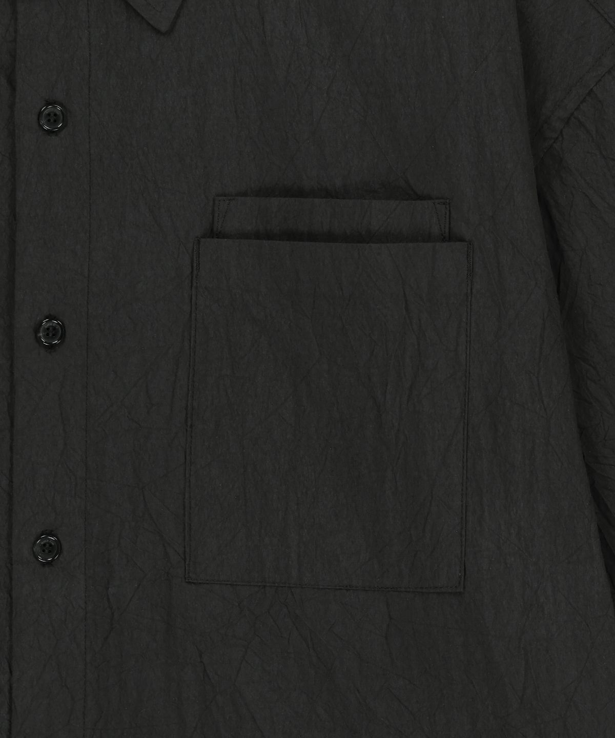 마뗑킴(MATIN KIM) SMALL LOGO OVER FIT SHIRT FOR MEN IN CHARCOAL
