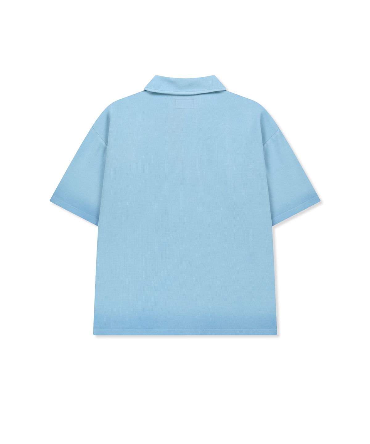 마뗑킴(MATIN KIM) SMALL LOGO WASHED PIQUE TOP FOR MEN IN BLUE