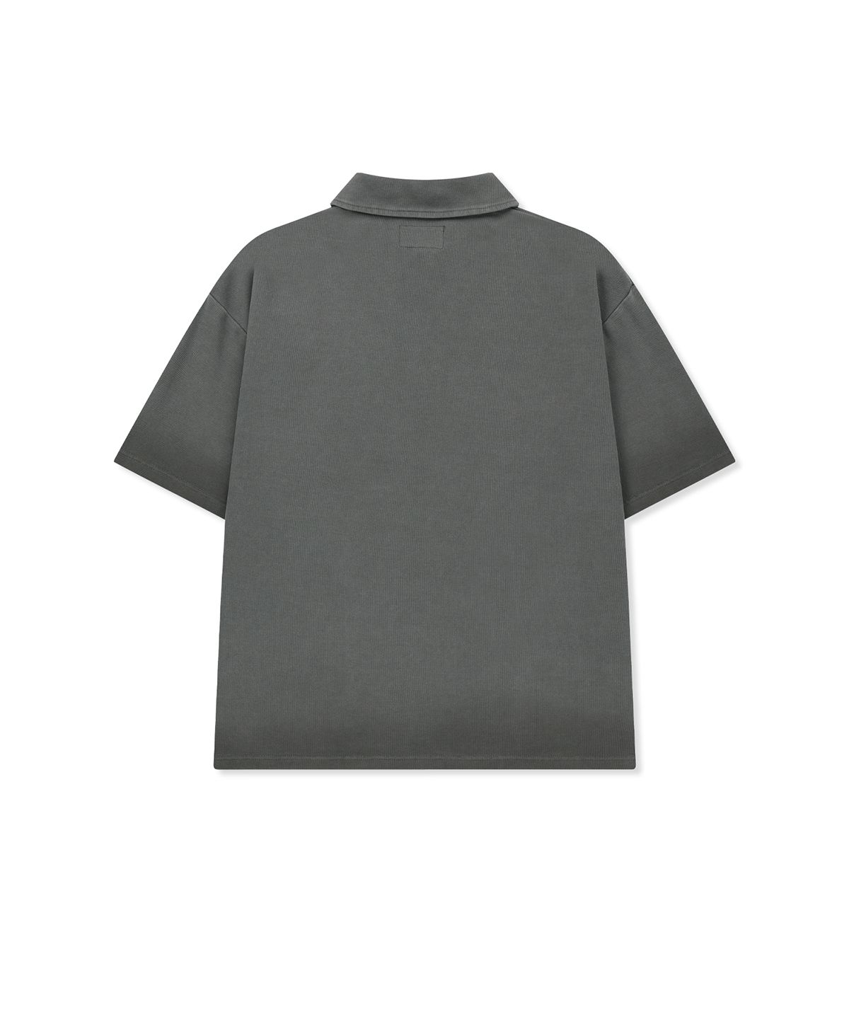 마뗑킴(MATIN KIM) SMALL LOGO WASHED PIQUE TOP FOR MEN IN CHARCOAL