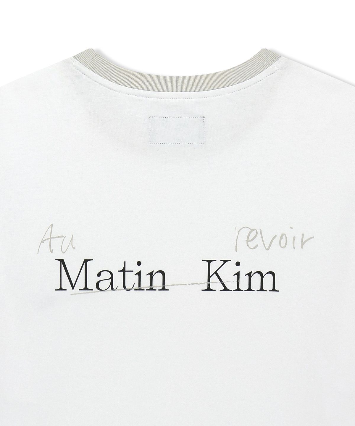 마뗑킴(MATIN KIM) TONAL RIB BACK LOGO TOP FOR MEN IN WHITE