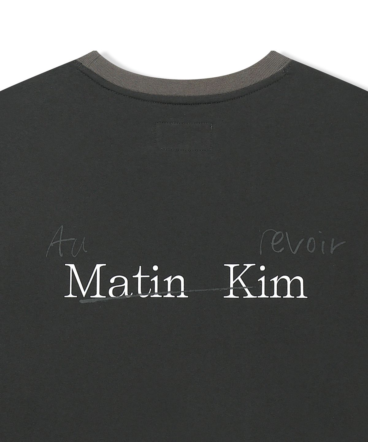 마뗑킴(MATIN KIM) TONAL RIB BACK LOGO TOP FOR MEN IN BLACK