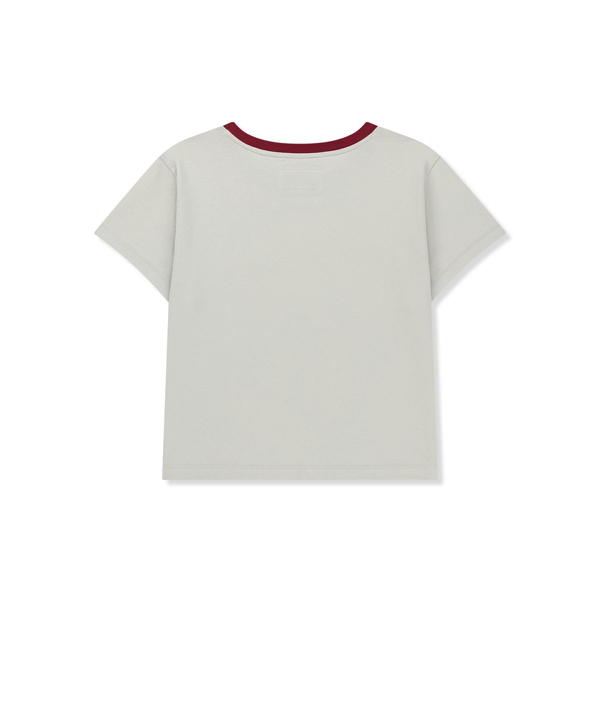 마뗑킴(MATIN KIM) TONAL RIB LOGO CROP TOP IN GREY